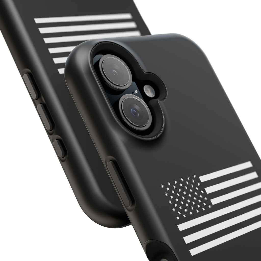 Black and White American Flag Magnetic Impact-Resistant Cases