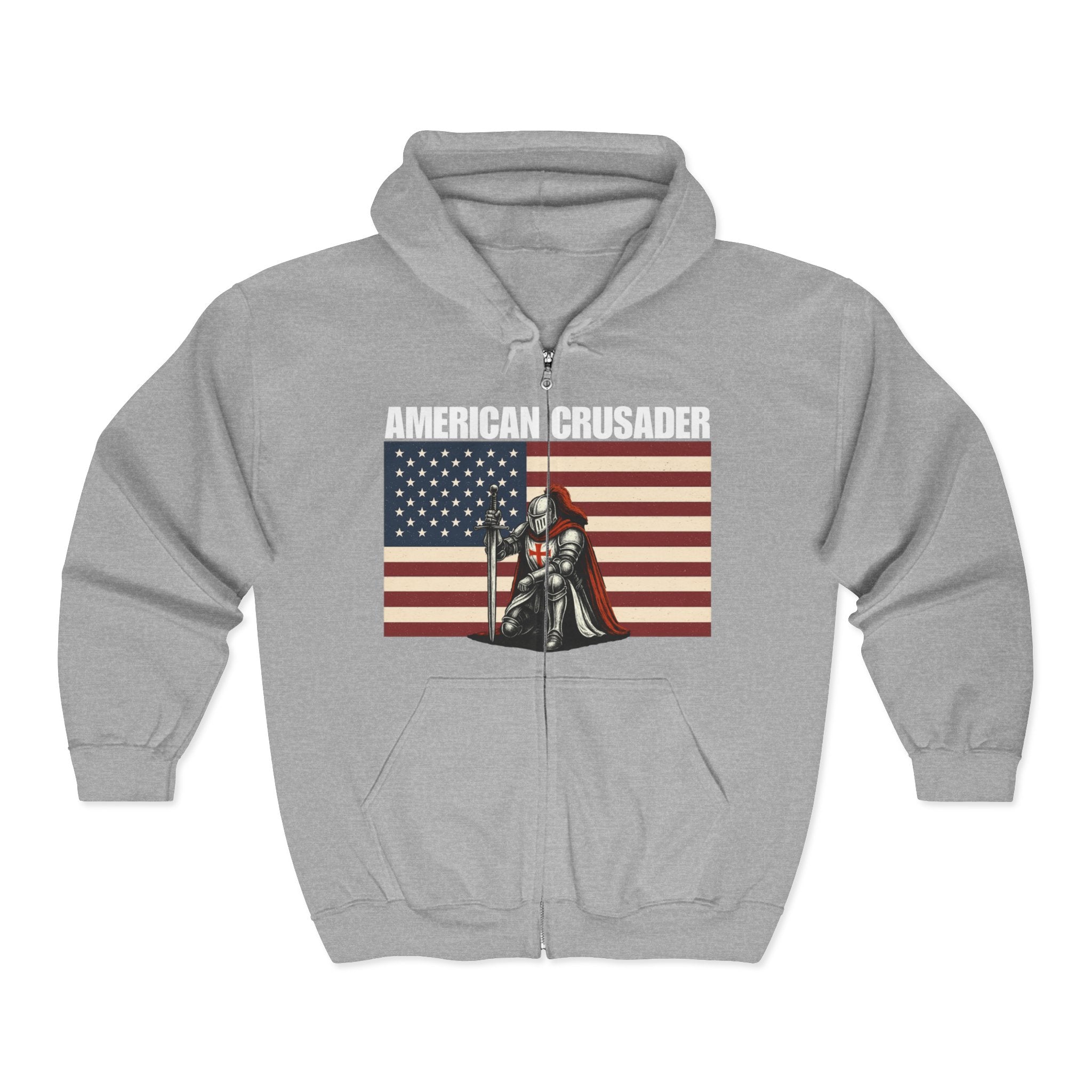 American Crusader Alt Color Design Full Zip Up Hoodie Sweatshirt