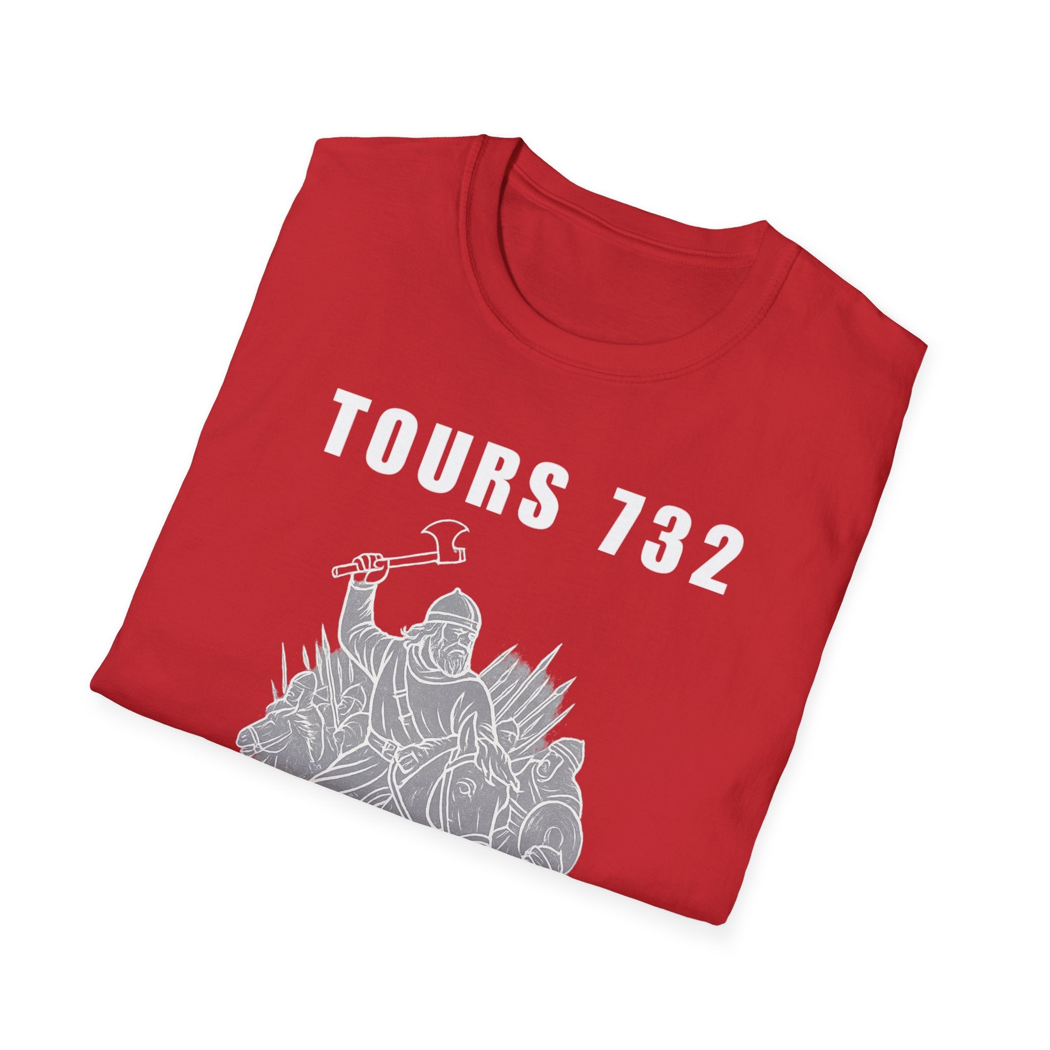 Tours 732 Charles "The Hammer" Martel "TOURS 732" Text Graphic Unisex Softstyle T-Shirt