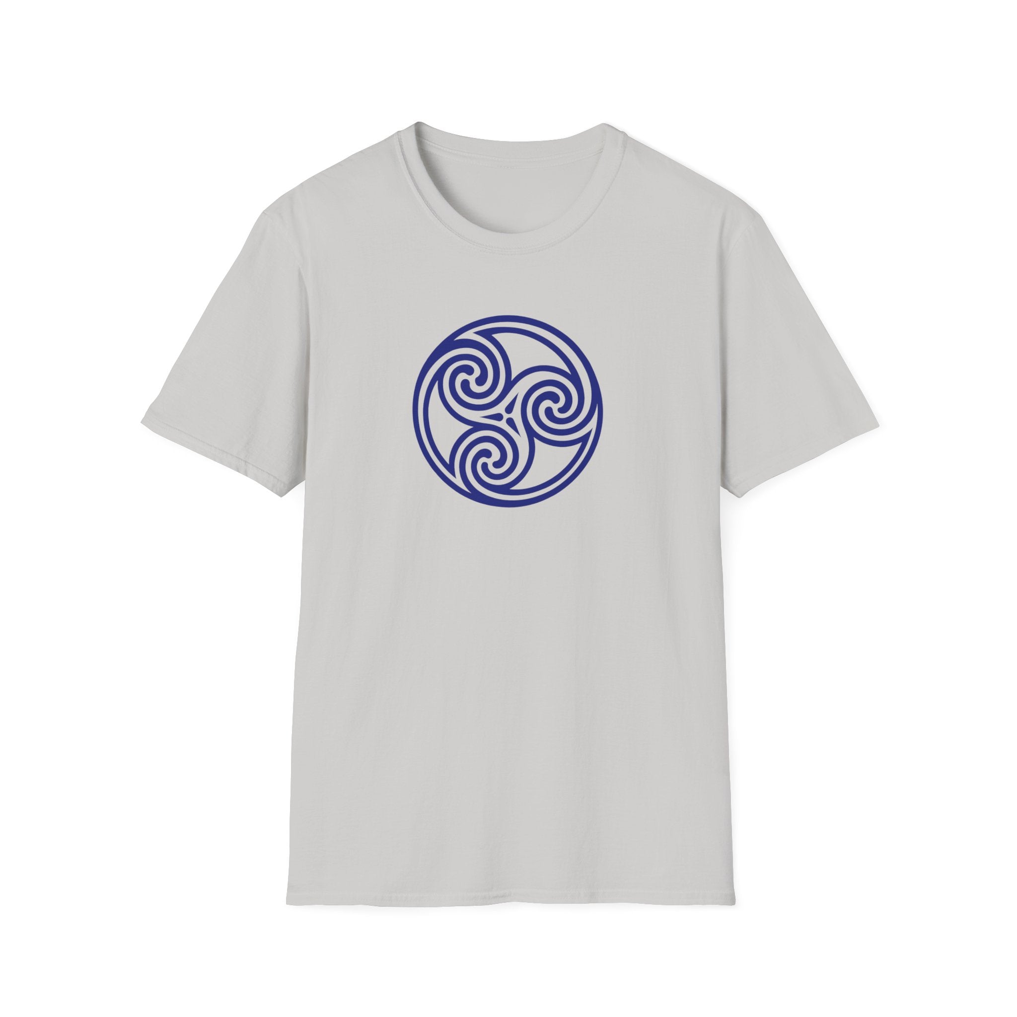 Celtic Spiral Triskele Trinity Symbol Blue Softstyle T-Shirt