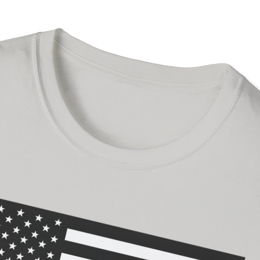 Black and White American Flag Softstyle Cotton Shirt T-Shirt