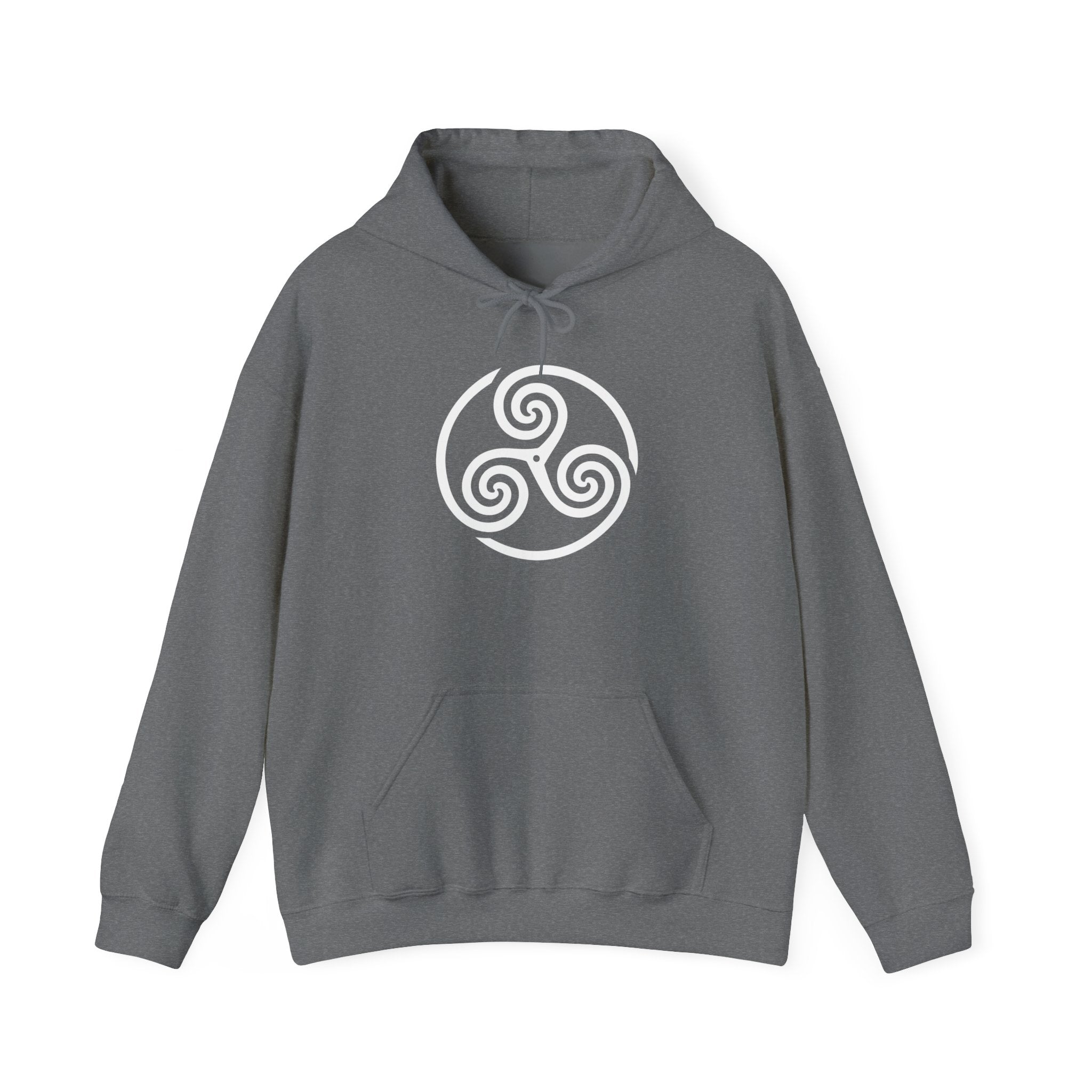 Celtic Triskele Trinity Symbol White Design Pull Over Hoodie Sweatshirt