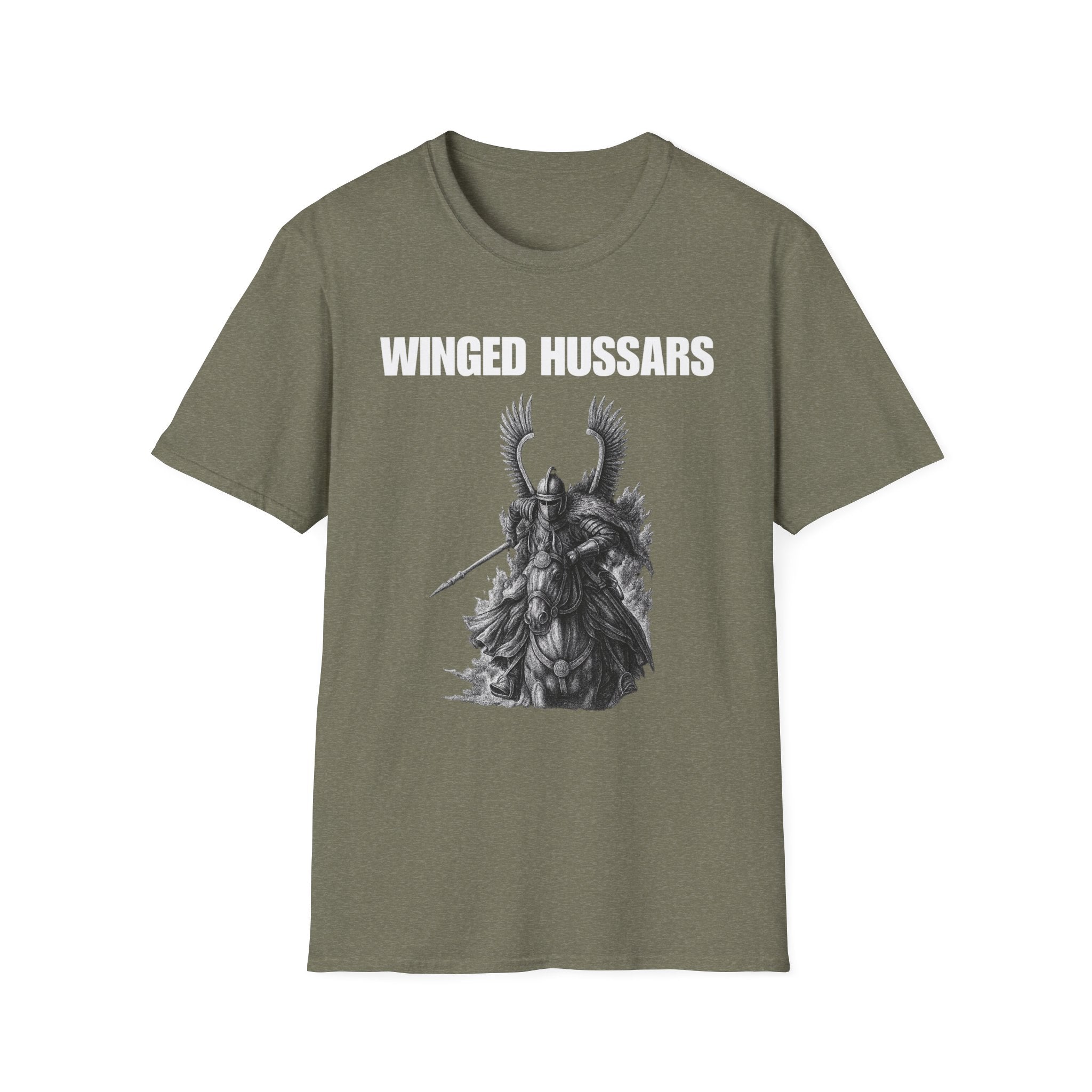Winged Hussar White Design Softstyle Cotton T-Shirt