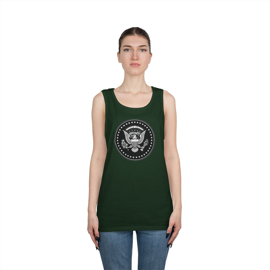 American Eagle Presidential Seal Black Design Unisex Heavy Cotton Tank Top
