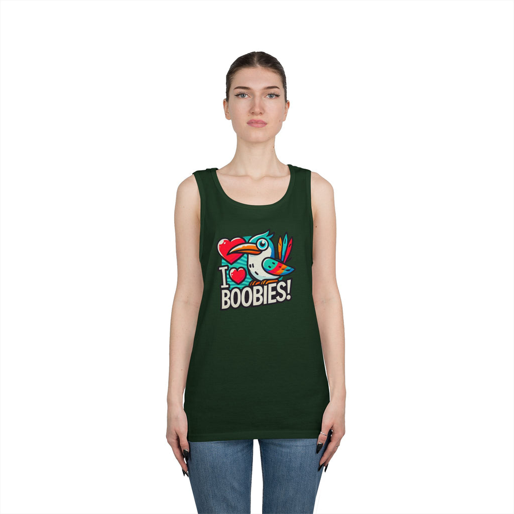 Funny 'I Love Boobies!' Boobie Bird Unisex Heavy Cotton Tank Top