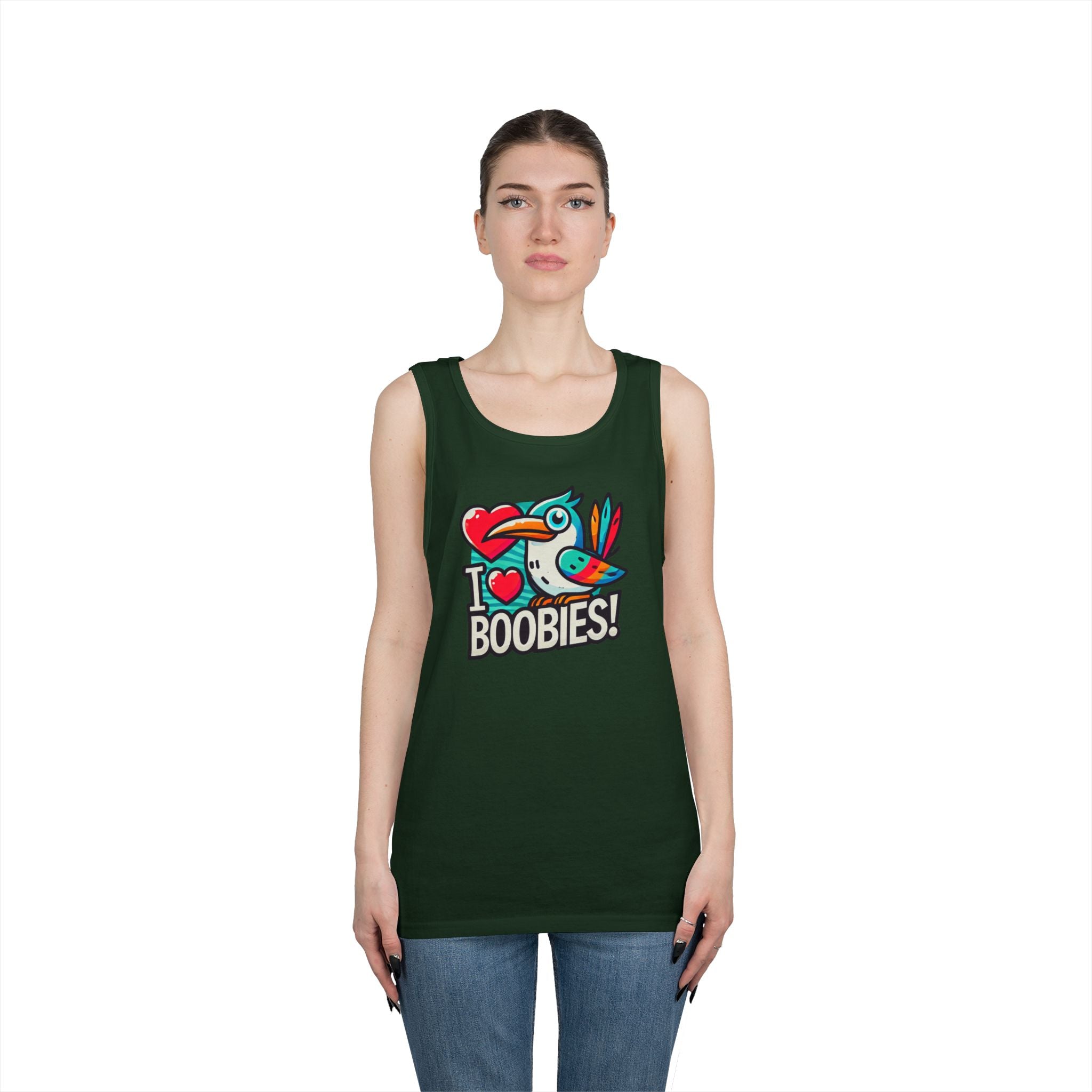 Funny 'I Love Boobies!' Boobie Bird Unisex Heavy Cotton Tank Top