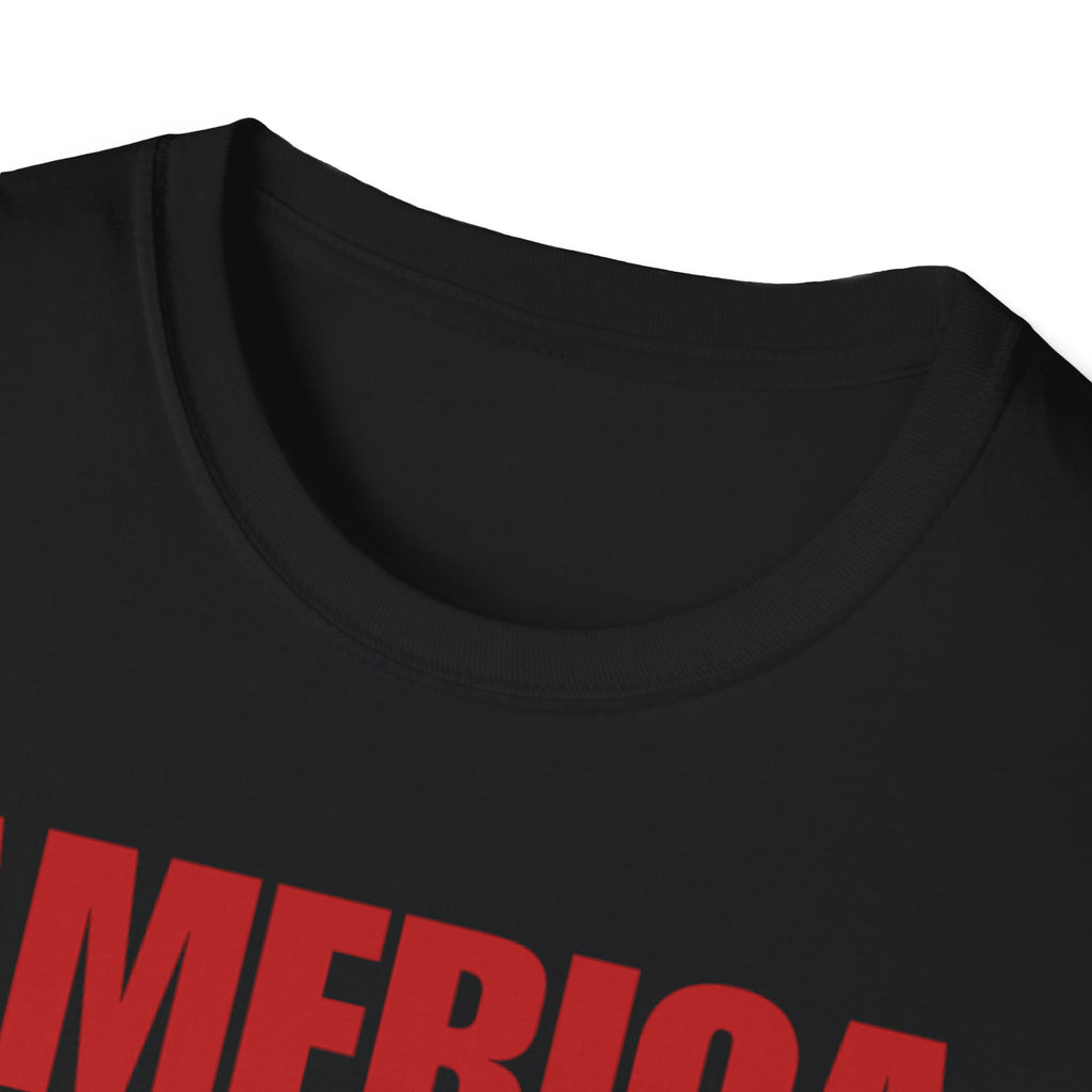 America First Red Design Softstyle Cotton Shirt T-Shirt