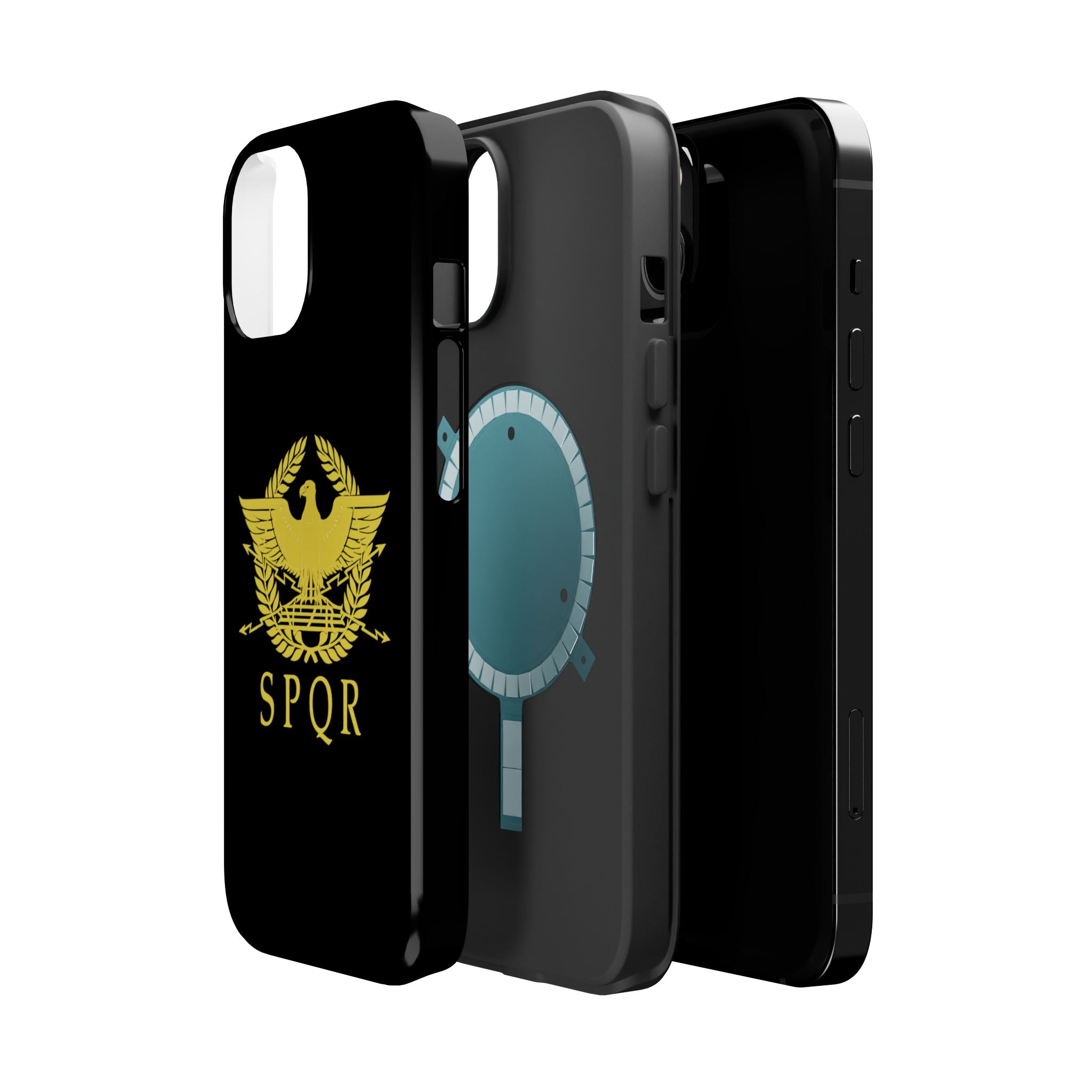 SPQR Gold Roman Eagle Symbol Black iPhone Magnetic Impact-Resistant Cases