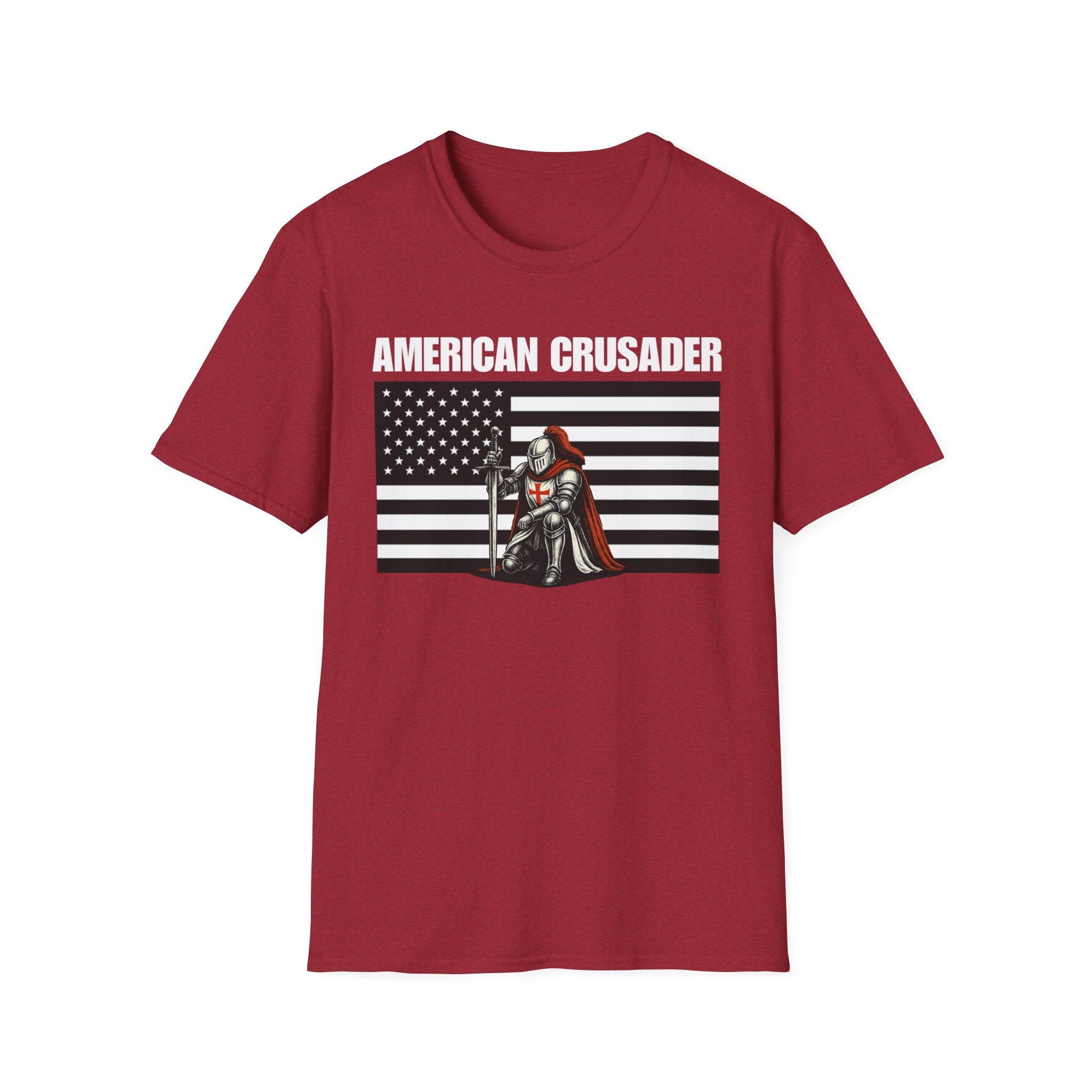 American Crusader Black and White Alt Design Softstyle Cotton Shirt T-Shirt