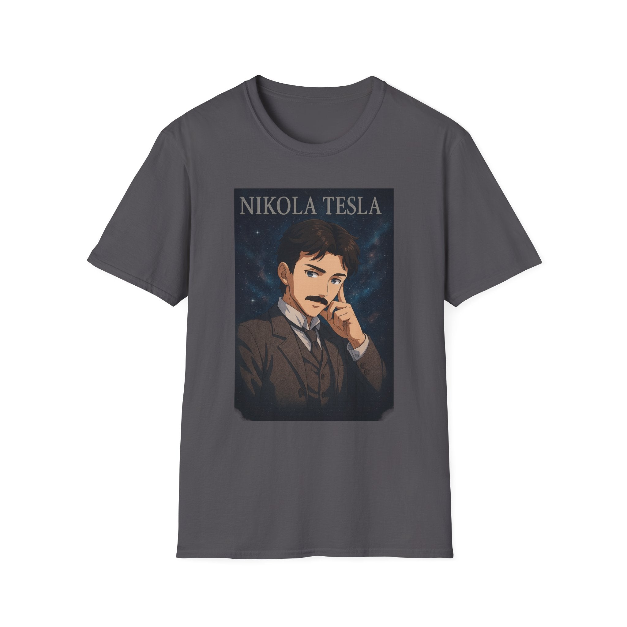 Nikola Tesla Historic Figure Graphic T-Shirt | Unisex Softstyle Tee, Science Gift, Nerd Apparel, Inspirational Clothing, Vintage Style Shirt