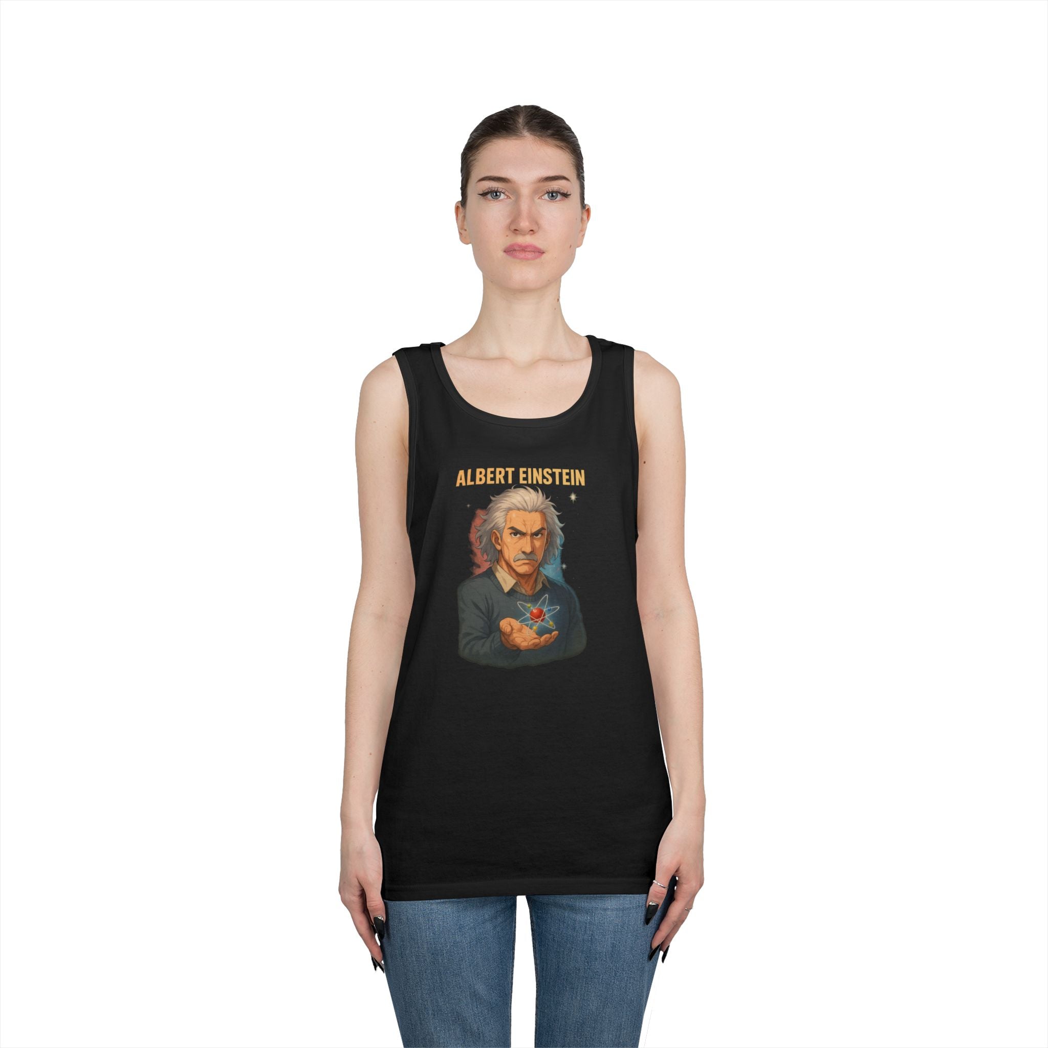 Albert Einstein Graphic Tank Top, Science Lover Gift, Unisex Cotton Top