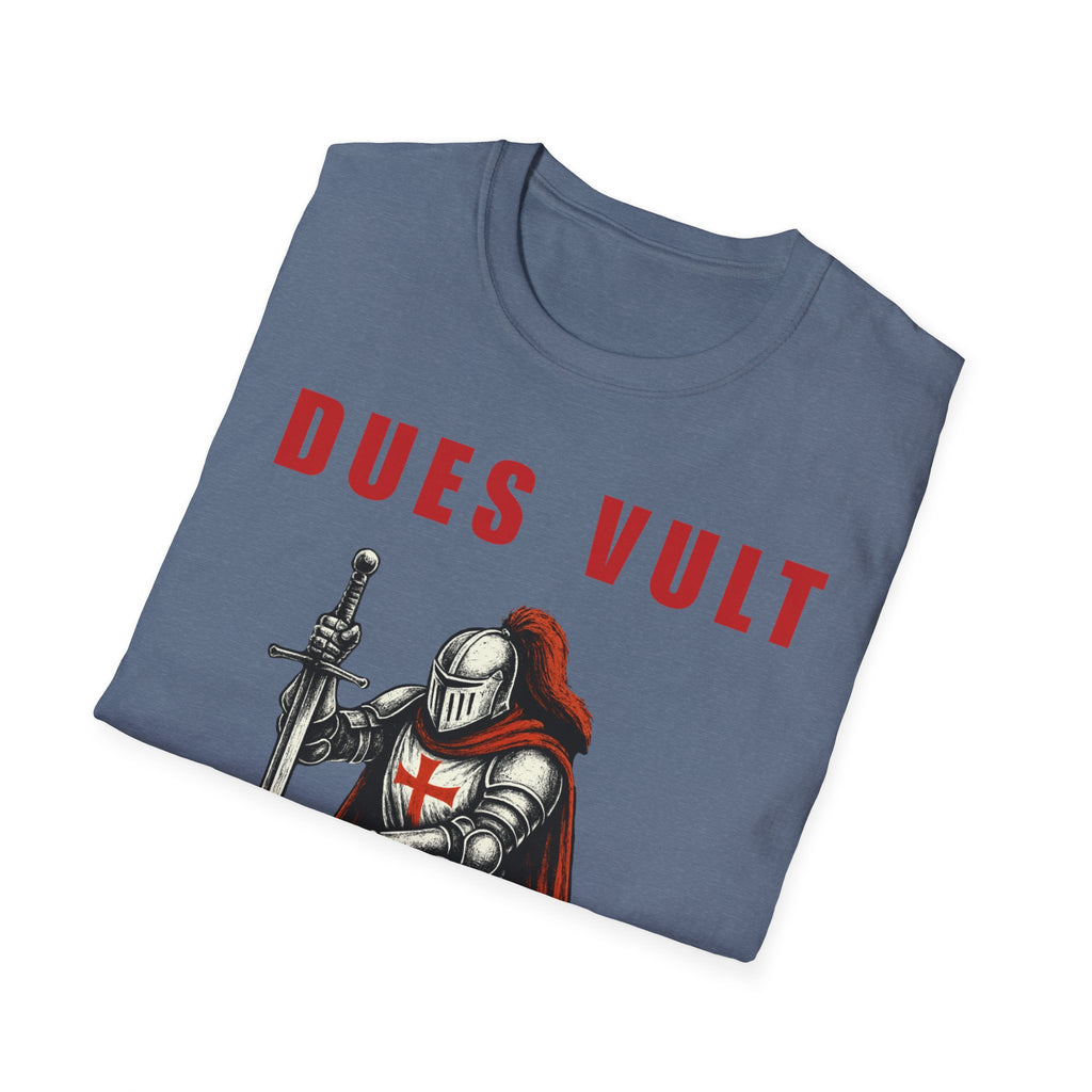 Dues Vult Crusader Knight T-Shirt | Christian Warrior Tee | Faith Shirt