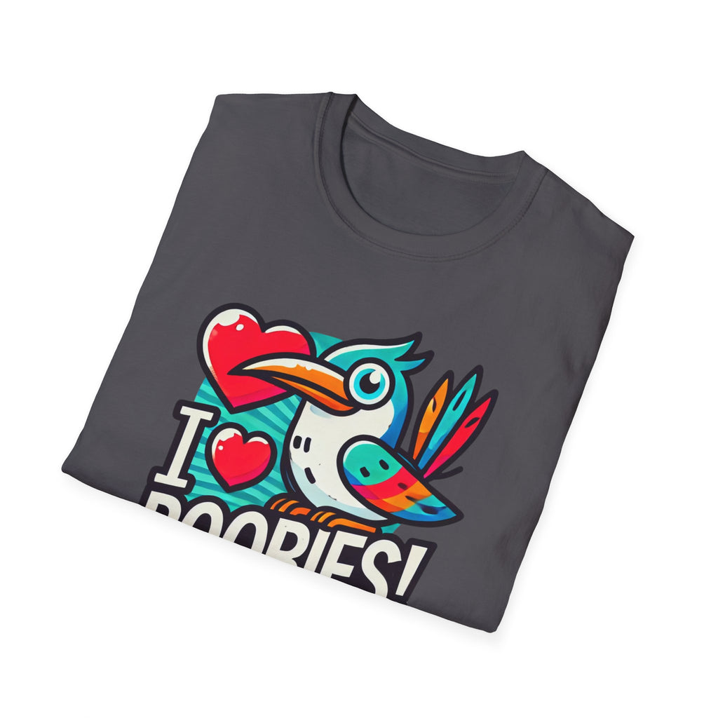 Funny 'I Love Boobies!' Boobie Bird Softstyle Cotton T-Shirt