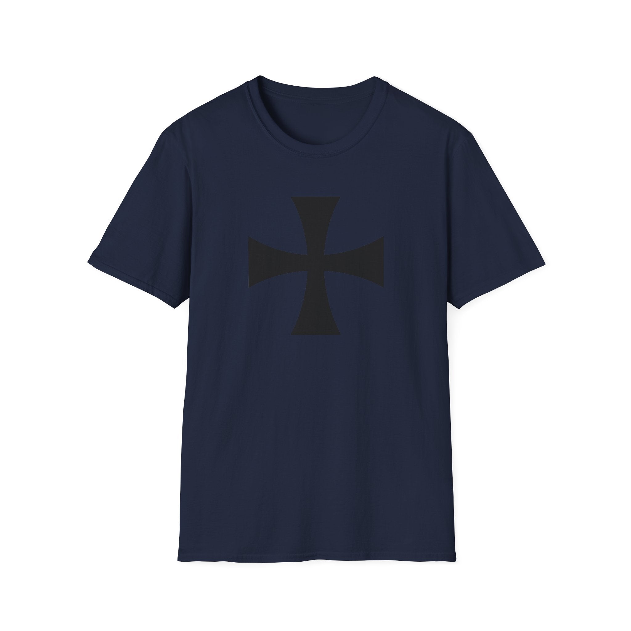 Teutonic Cross Black Design Softstyle Cotton T-Shirt