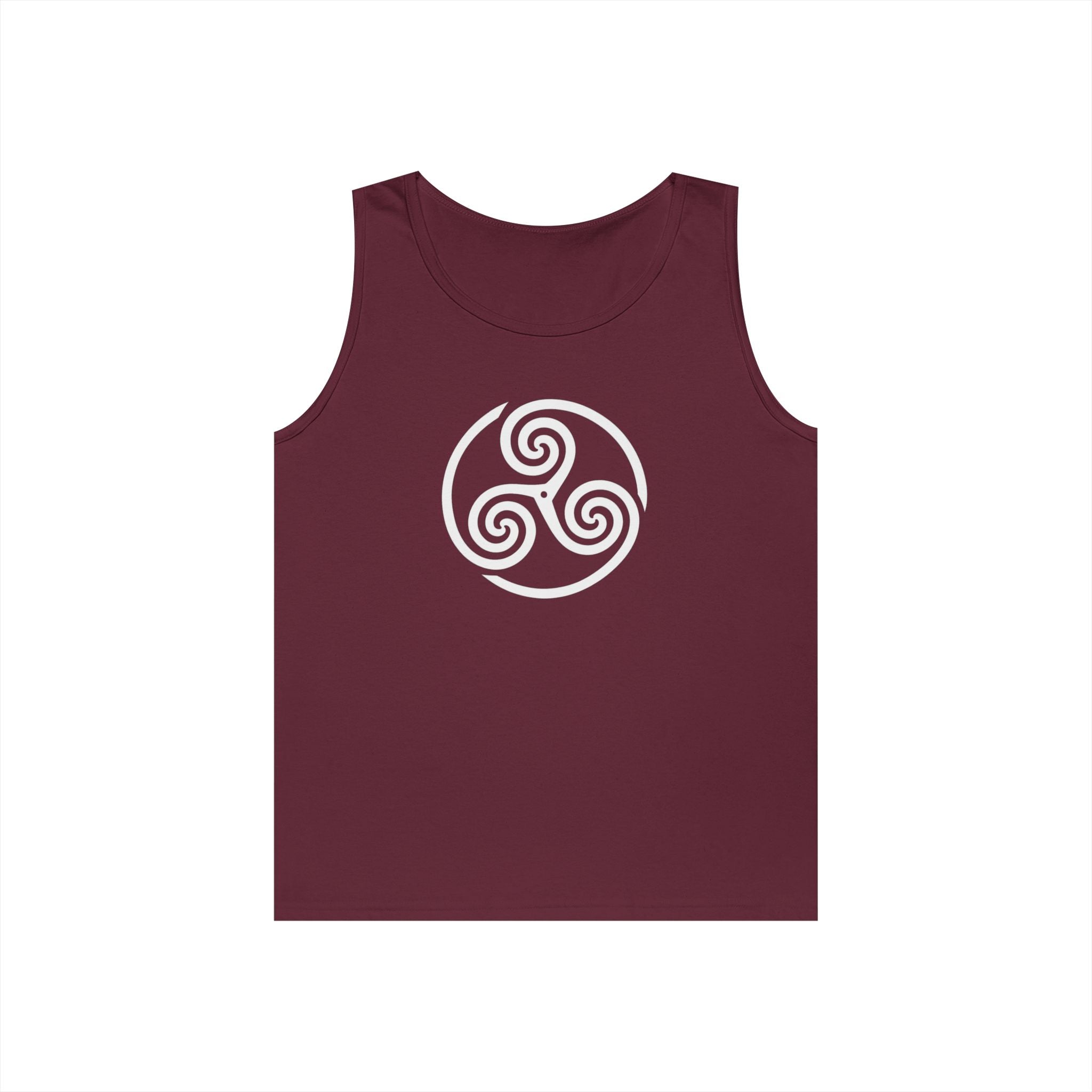 Celtic Spiral Triskele Symbol Alt Design White Unisex Tank Top