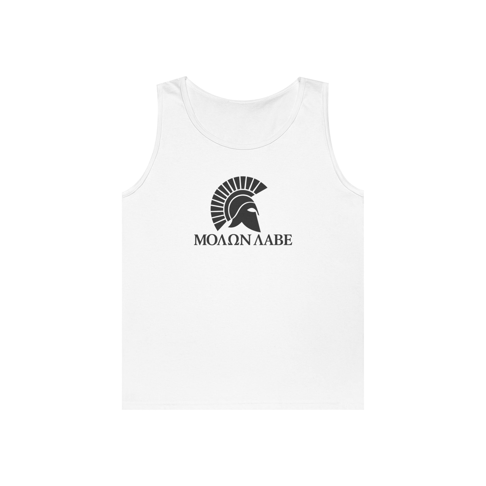 Molon Labe "Come and Take It!" in Greek Black Design Heavy Cotton Tank Top