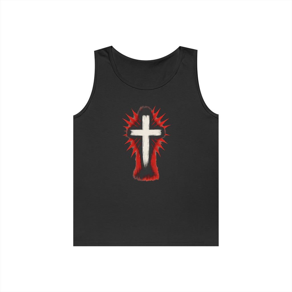 Crucifix Tank Top, Christian Graphic Gym Clothing
