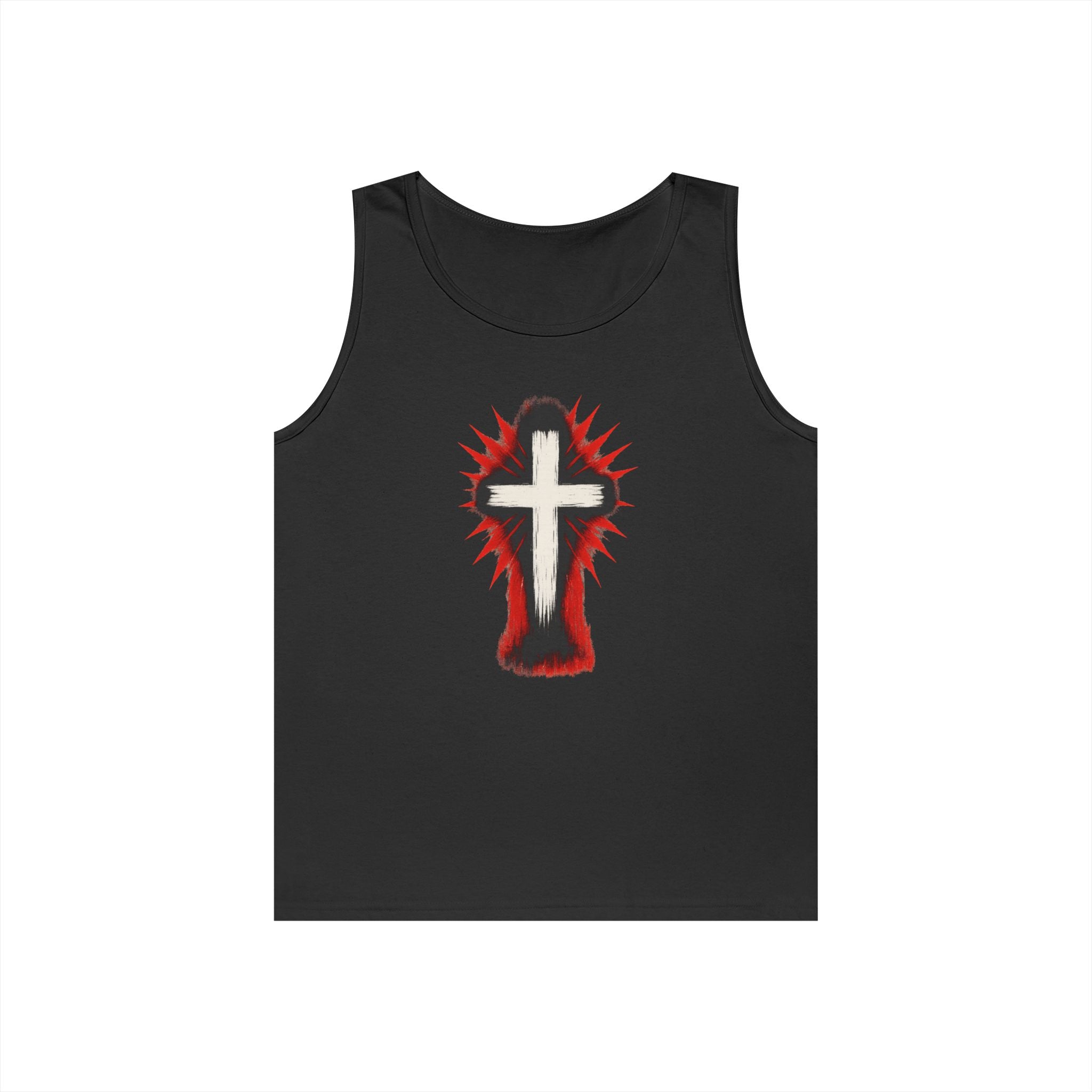 Crucifix Tank Top, Christian Graphic Gym Clothing