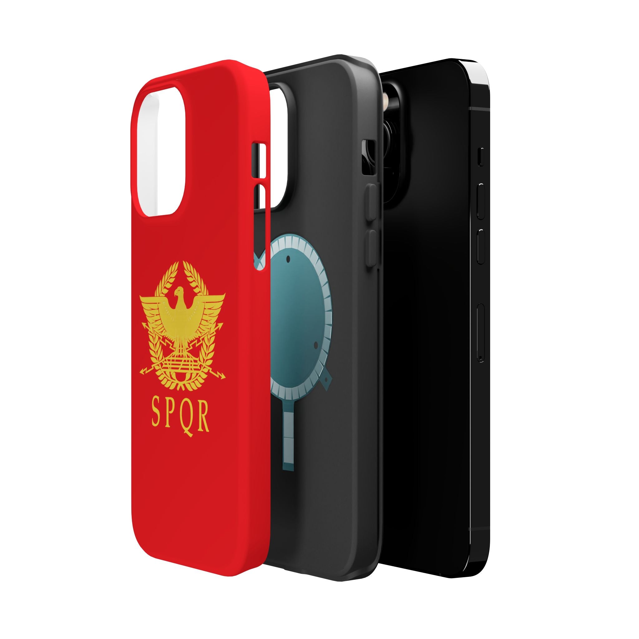 SPQR Gold Roman Eagle Symbol Red Magnetic Impact-Resistant Cases