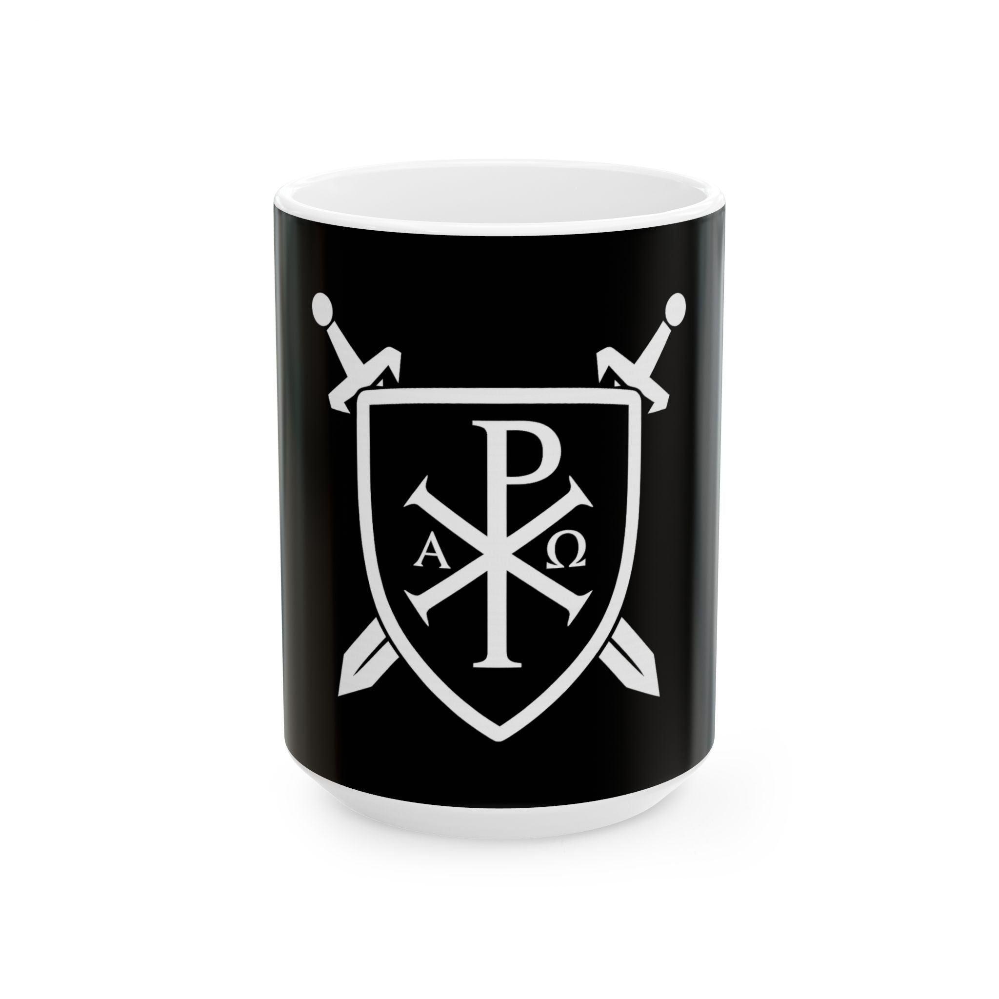 Sword and Shield Pi Chi Rho Ceramic Coffee Mug
