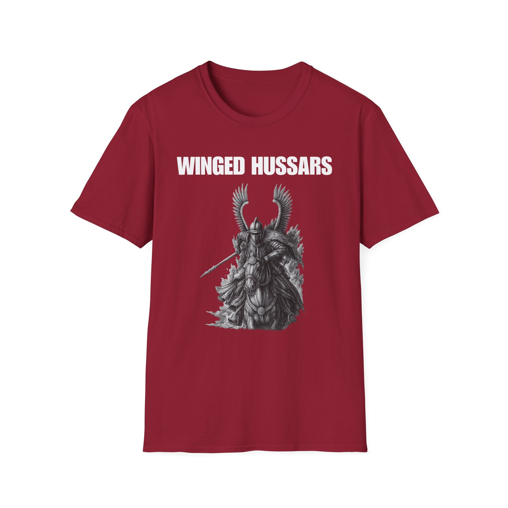 Winged Hussar White Design Softstyle Cotton T-Shirt