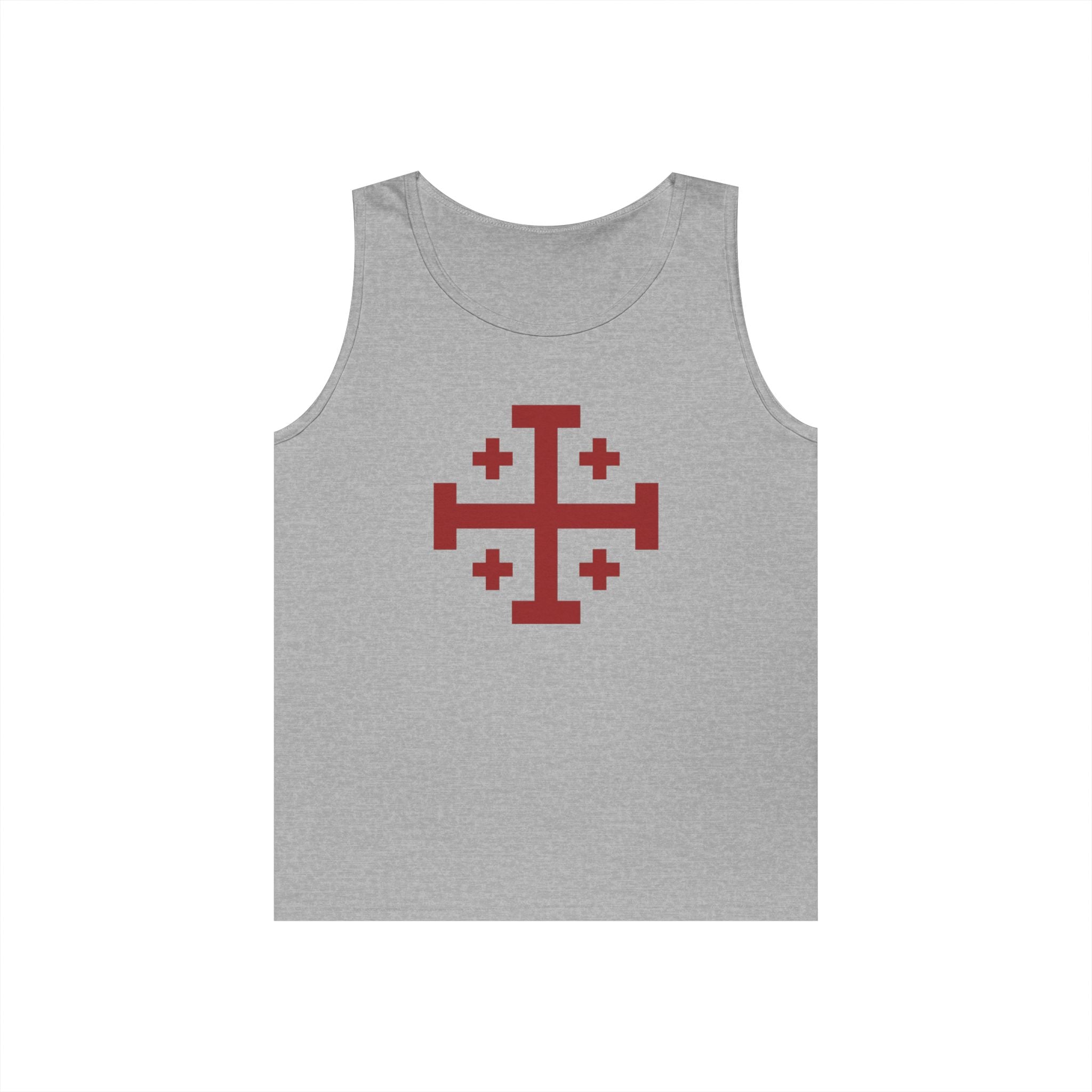 Cross of Jerusalem Red Unisex Heavy Cotton Tank Top
