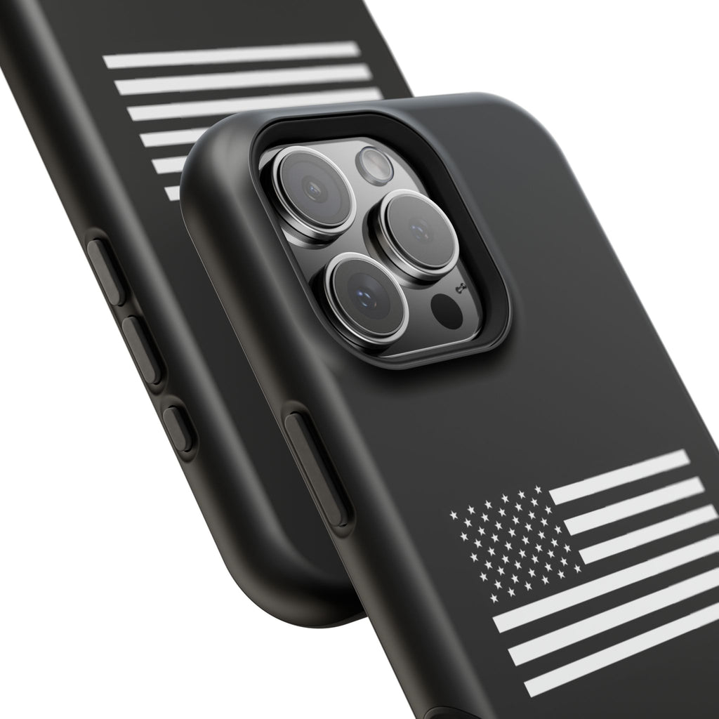 Black and White American Flag Magnetic Impact-Resistant Cases