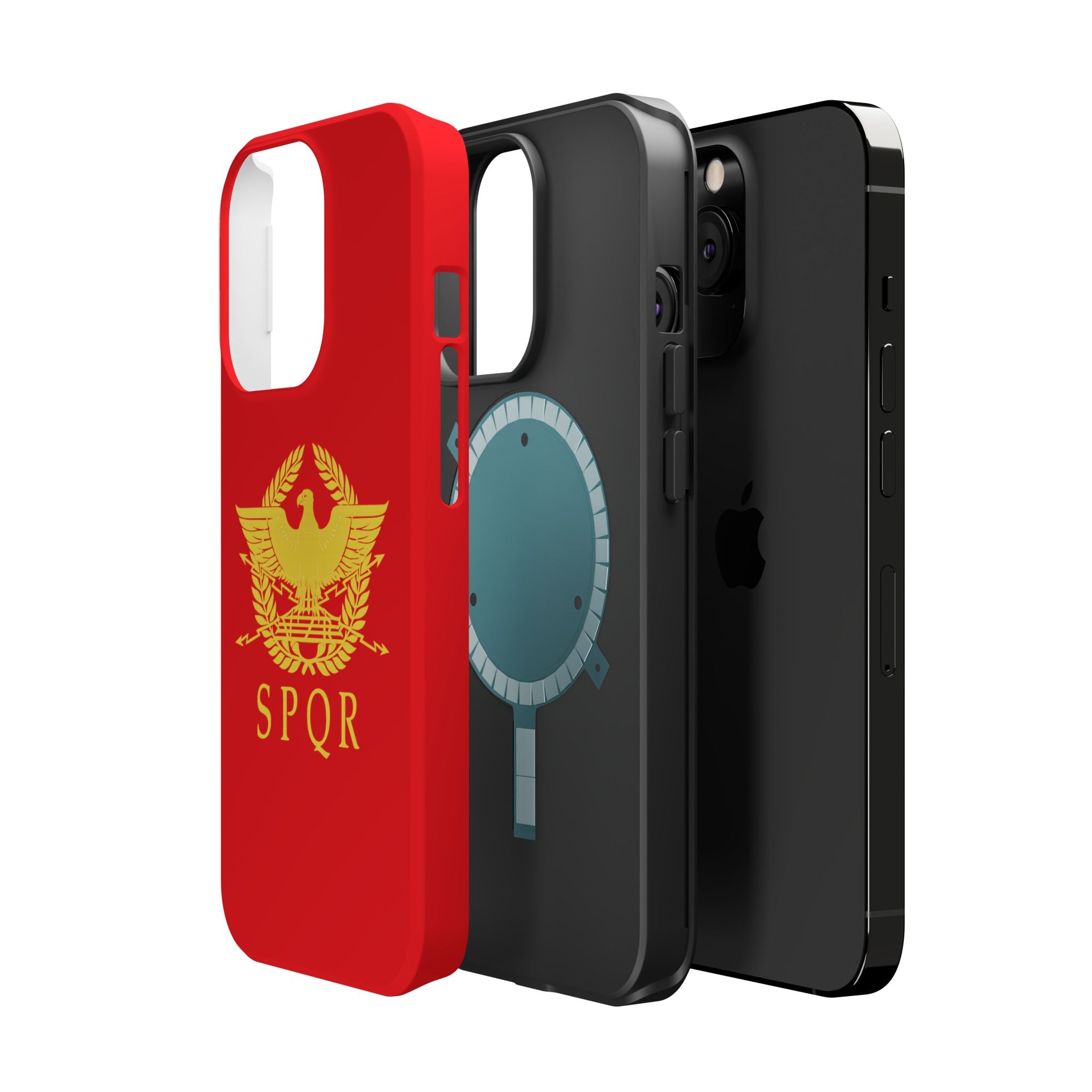 SPQR Gold Roman Eagle Symbol Red Magnetic Impact-Resistant Cases