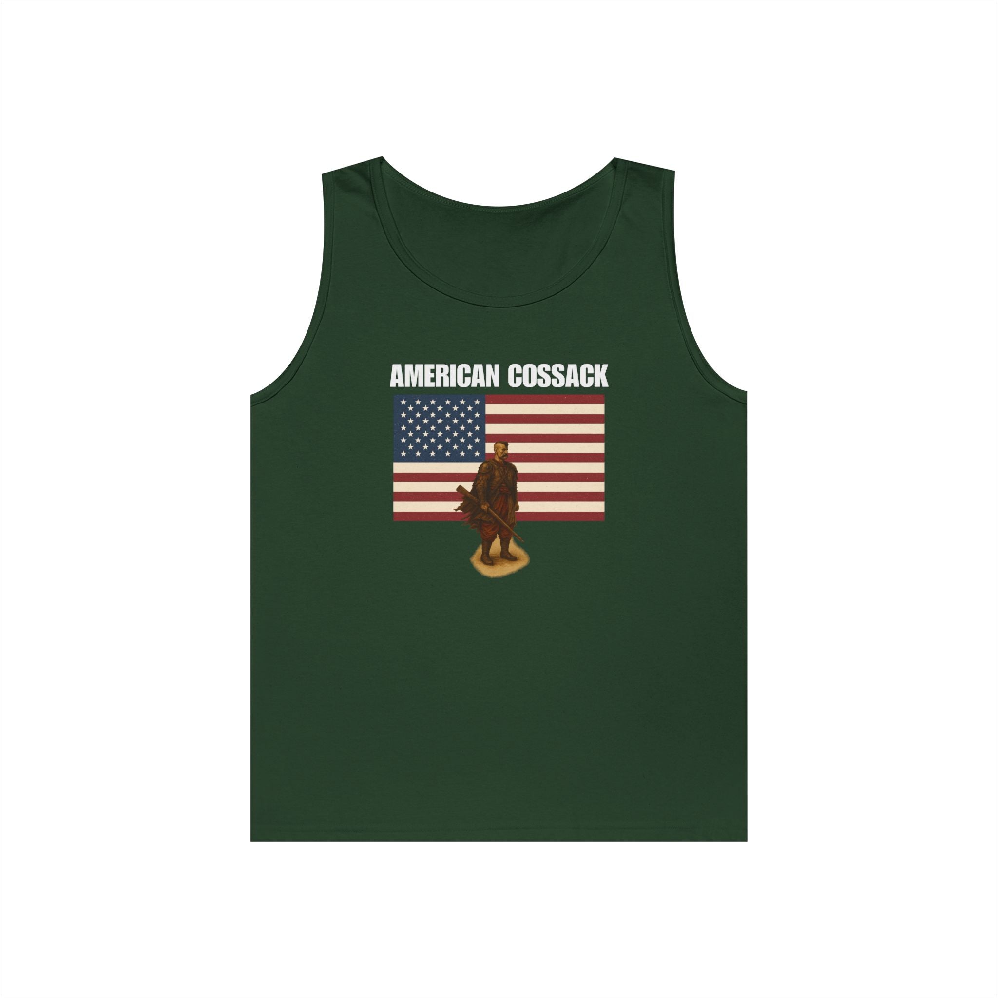 Patriotic American Cossack Heavy Cotton Tank Top