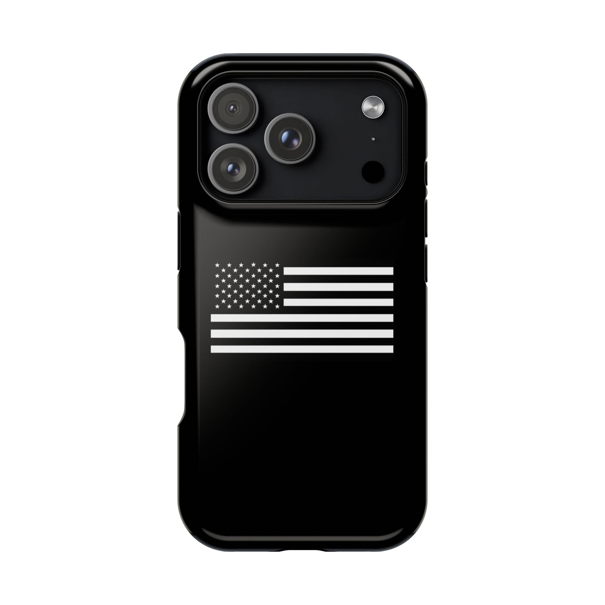 Black and White American Flag Magnetic Impact-Resistant Cases