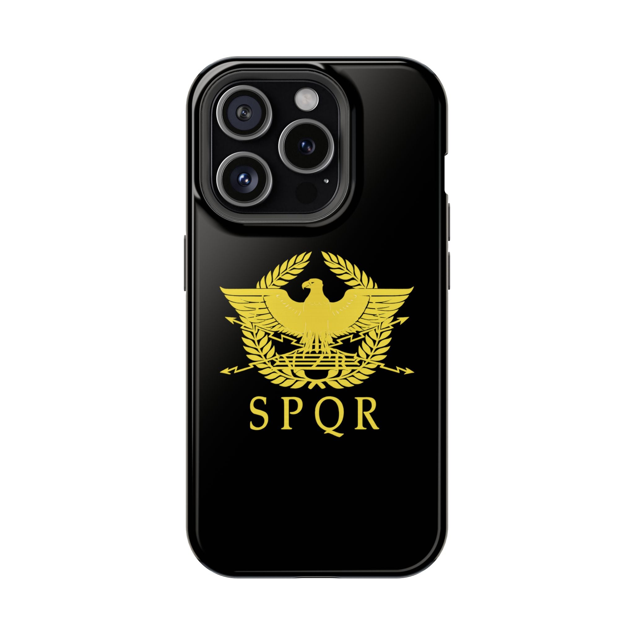 SPQR Gold Roman Eagle Symbol Black iPhone Magnetic Impact-Resistant Cases