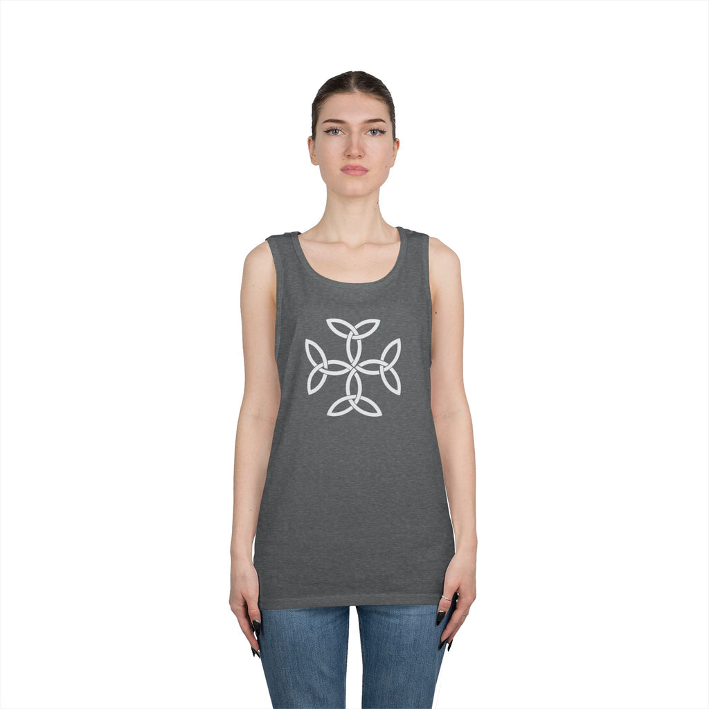 White Frankish Cross Heavy Cotton Tank Top