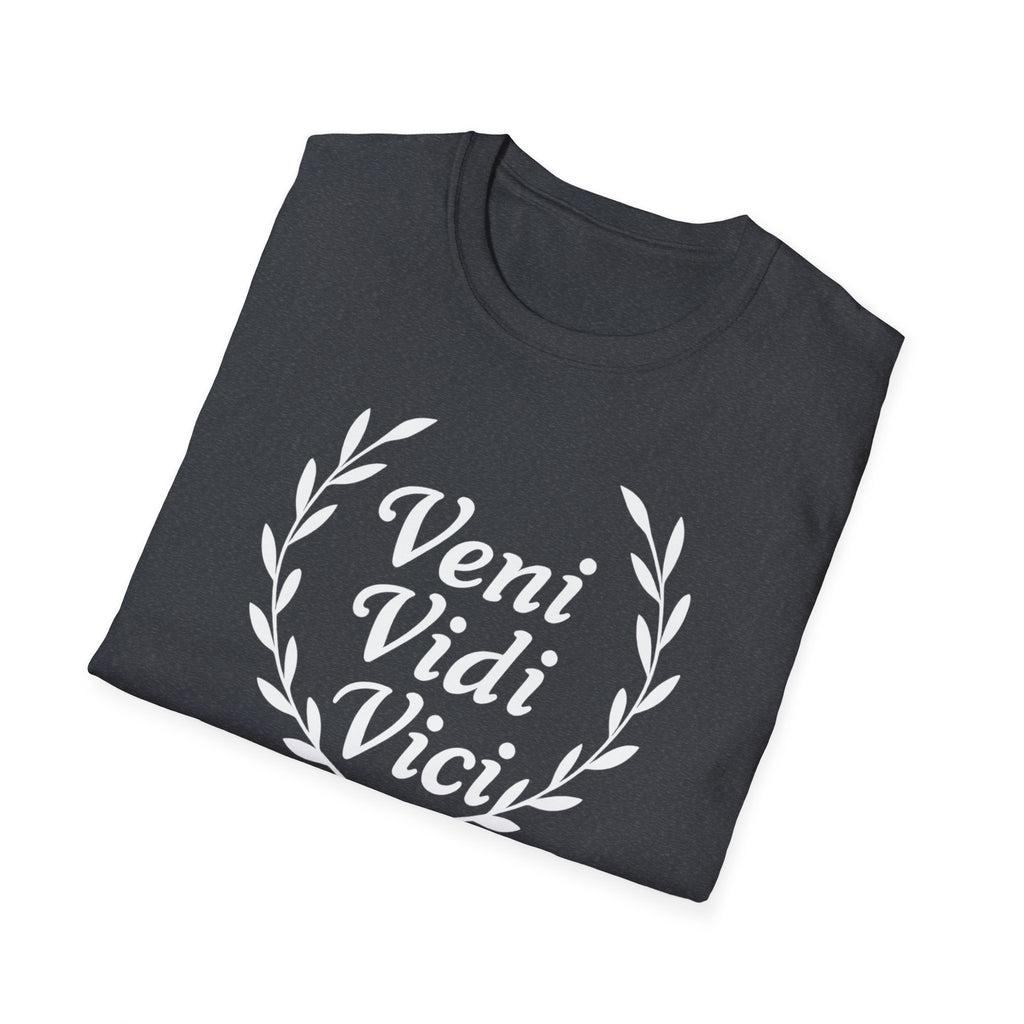 Veni Vidi Vici White Text Unisex  Softstyle T-Shirt