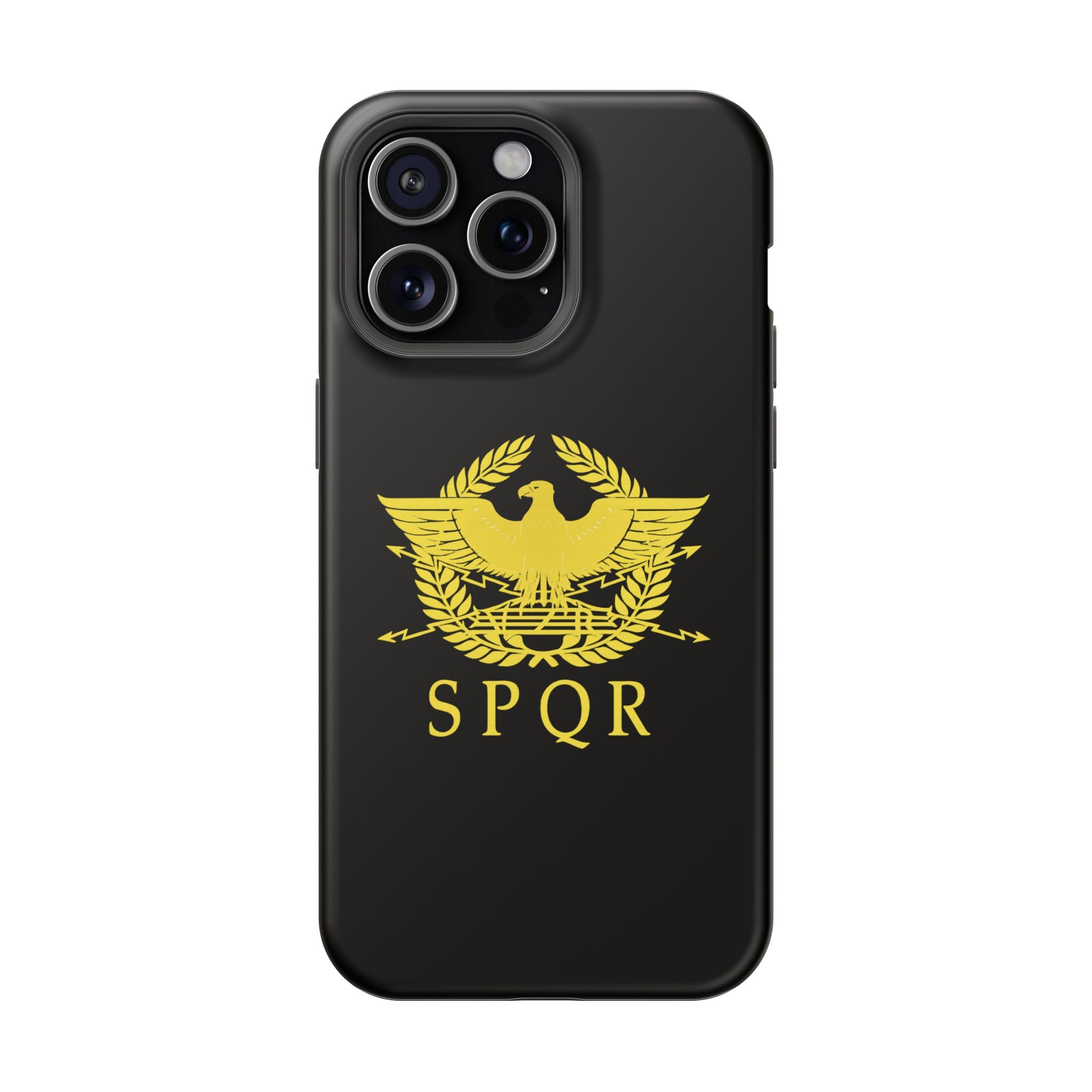 SPQR Gold Roman Eagle Symbol Black iPhone Magnetic Impact-Resistant Cases
