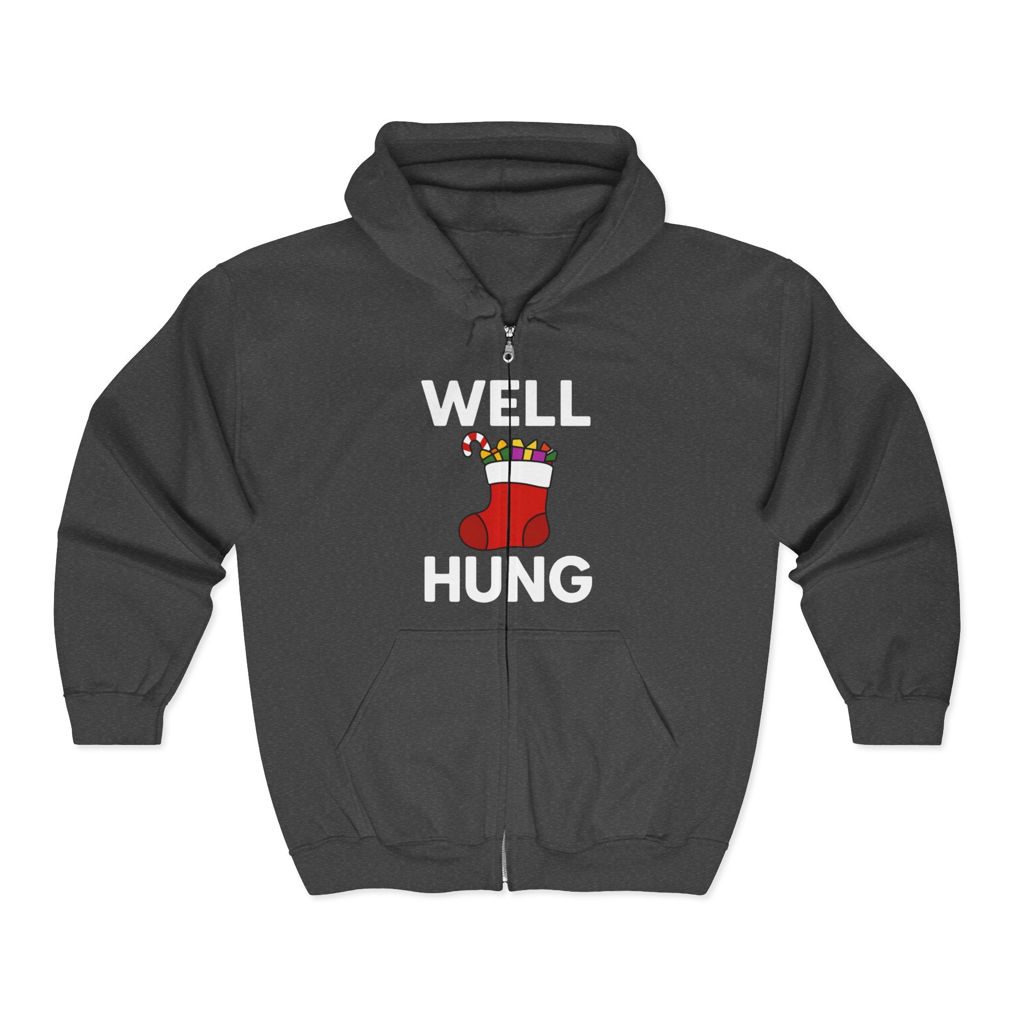 Well Hung Christmas Hoodie | Funny Holiday Sweatshirt | Stocking Humor Gift
