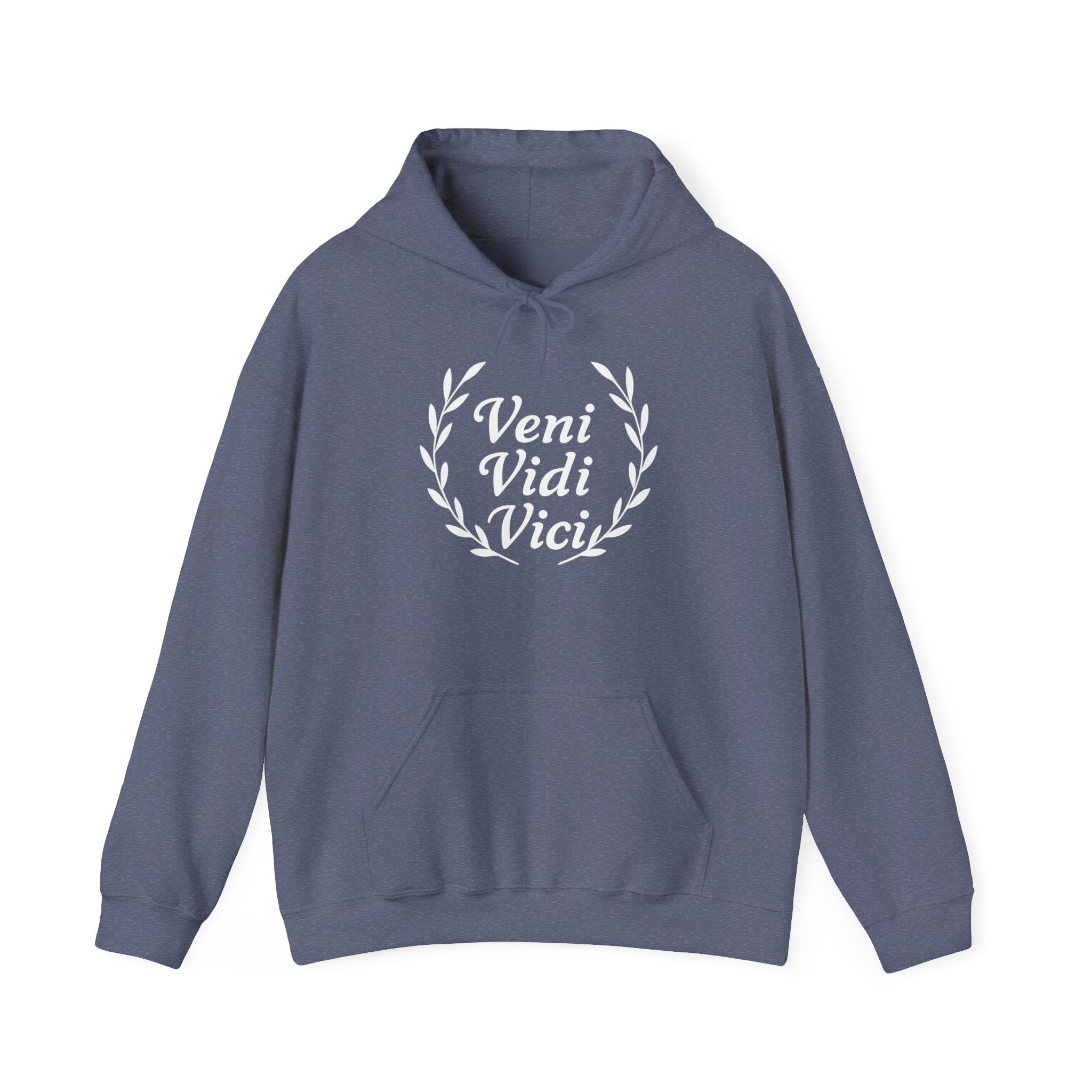 Veni Vidi Vici "I Came, I saw, I Conquered" White Graphic Pull Over Hoodie Sweatshirt