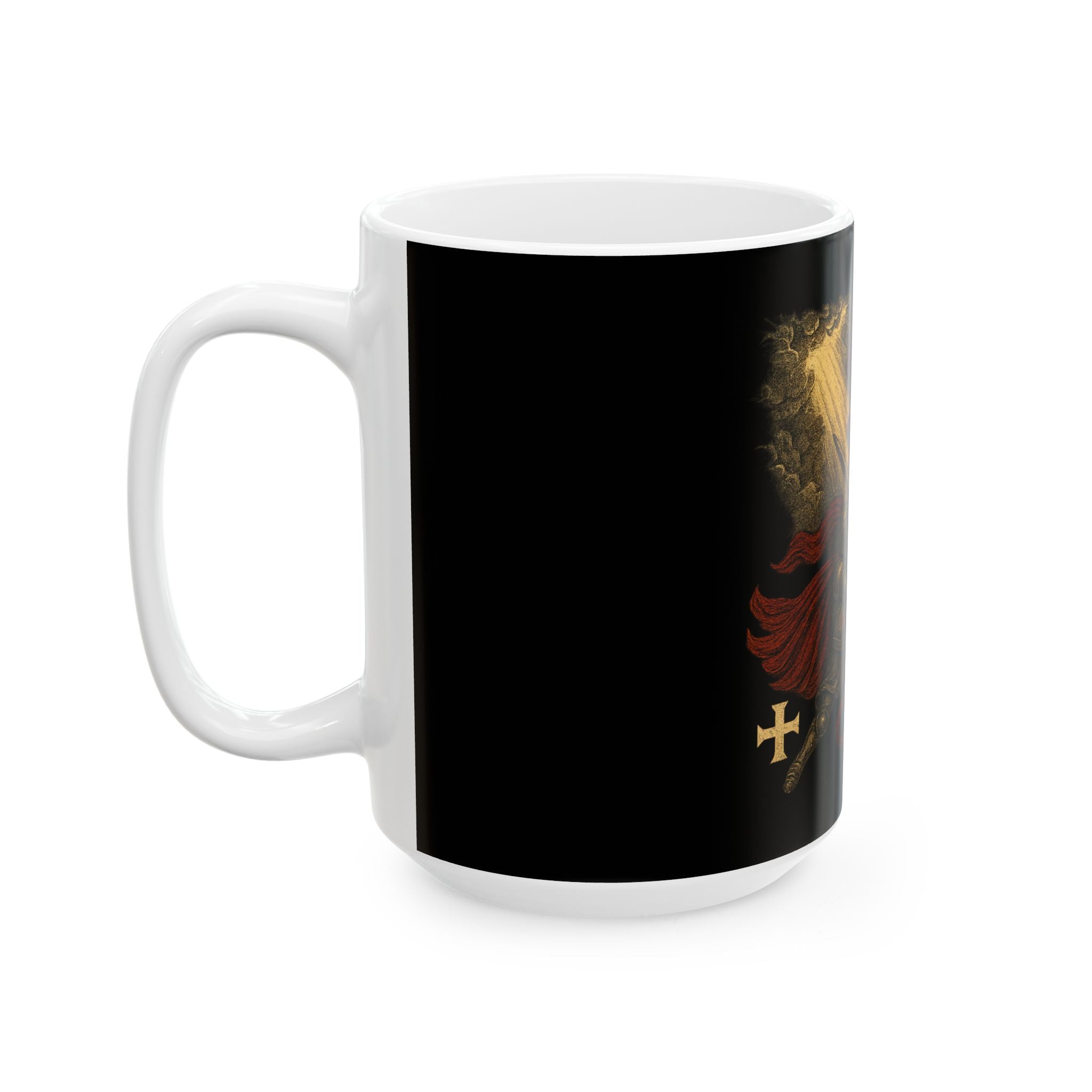 Dragon Slayer Destroy Evil Crusader vs Great Red Dragon Ceramic Mug