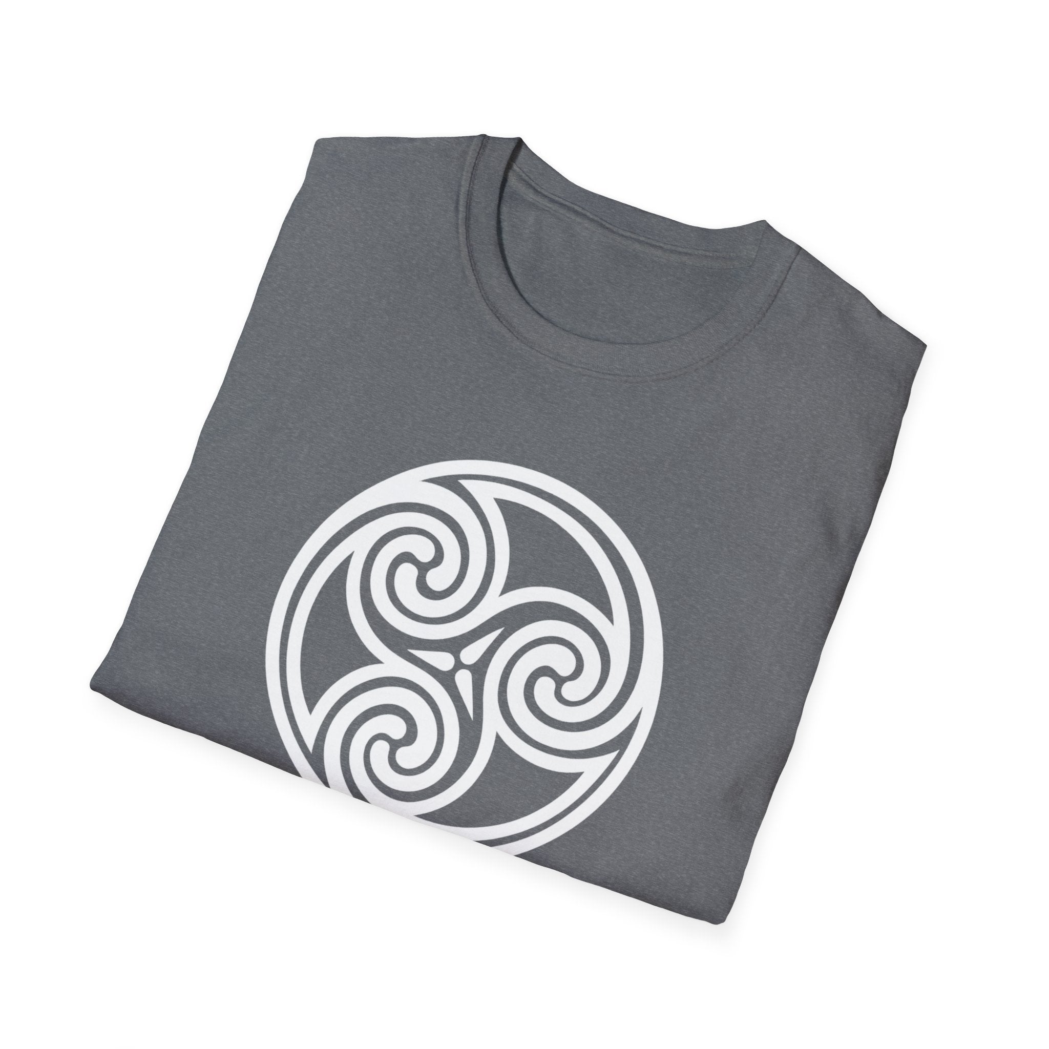Triskele Trinity Symbol White Design Softstyle T-Shirt