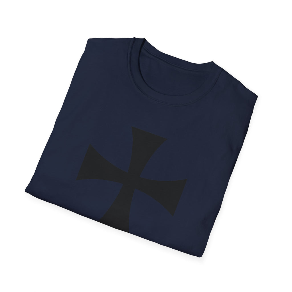 Teutonic Cross Black Design Softstyle Cotton T-Shirt