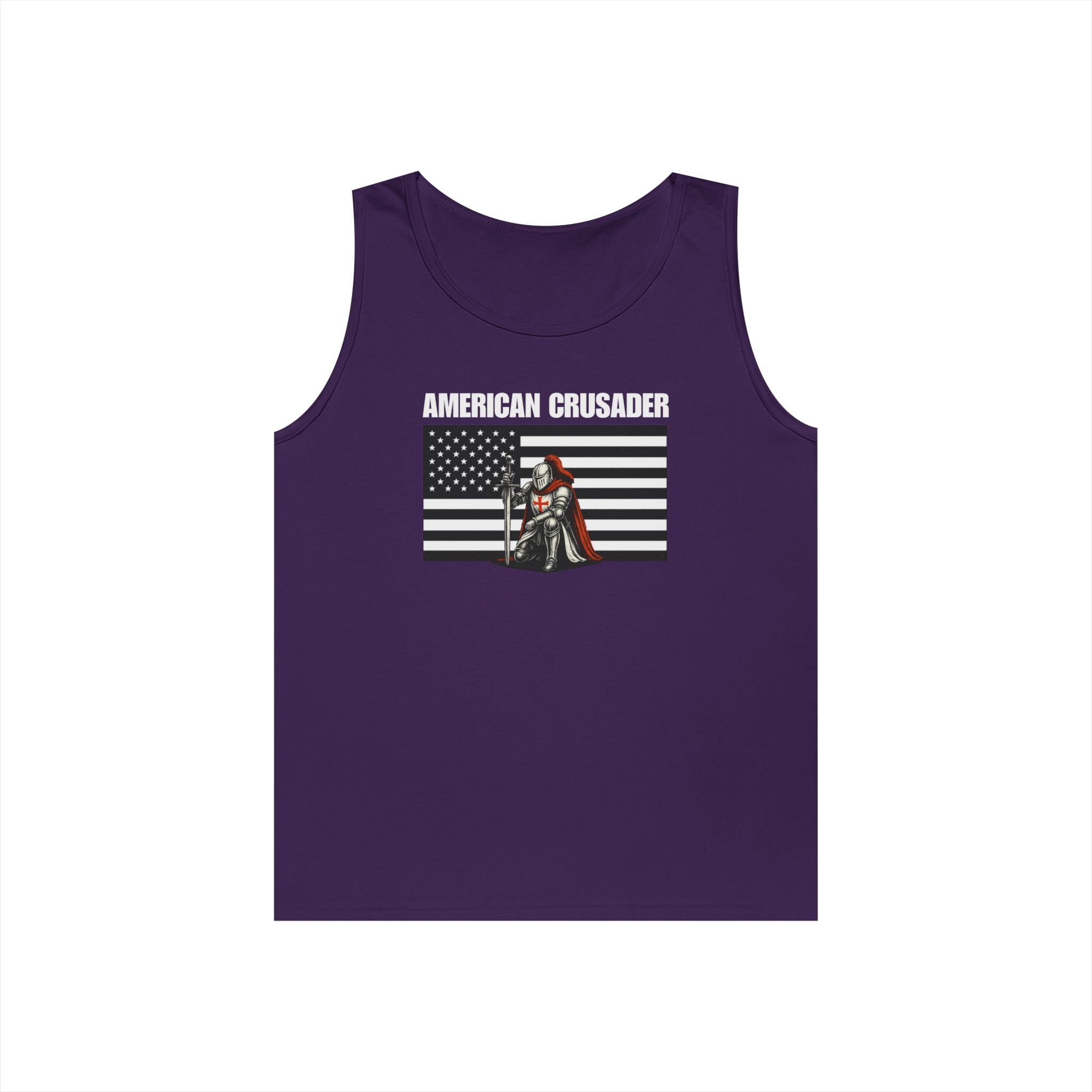 American Crusader Black and White Alt Design Heavy Cotton Tank Top