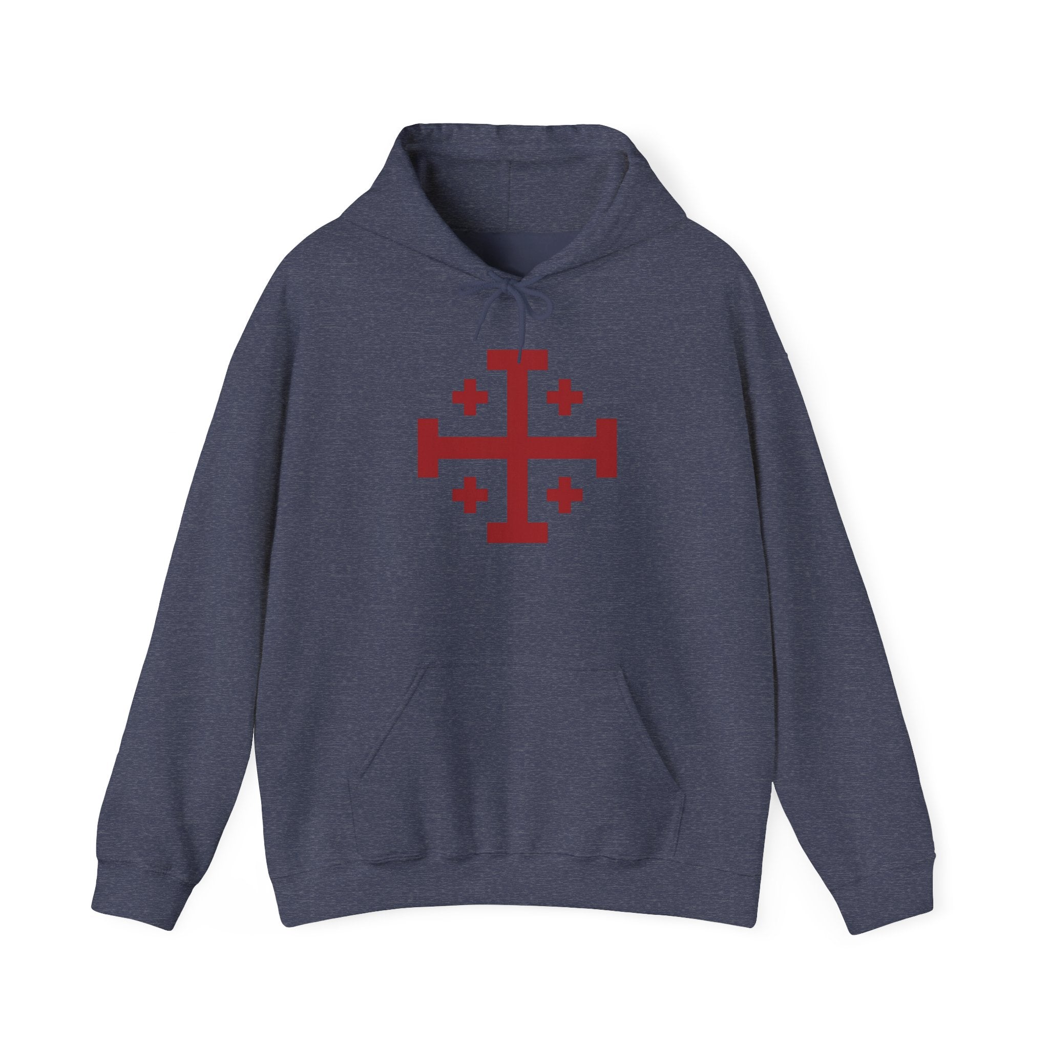 Cross of Jerusalem Red Design Pull Over Hoodie Sweatshirt