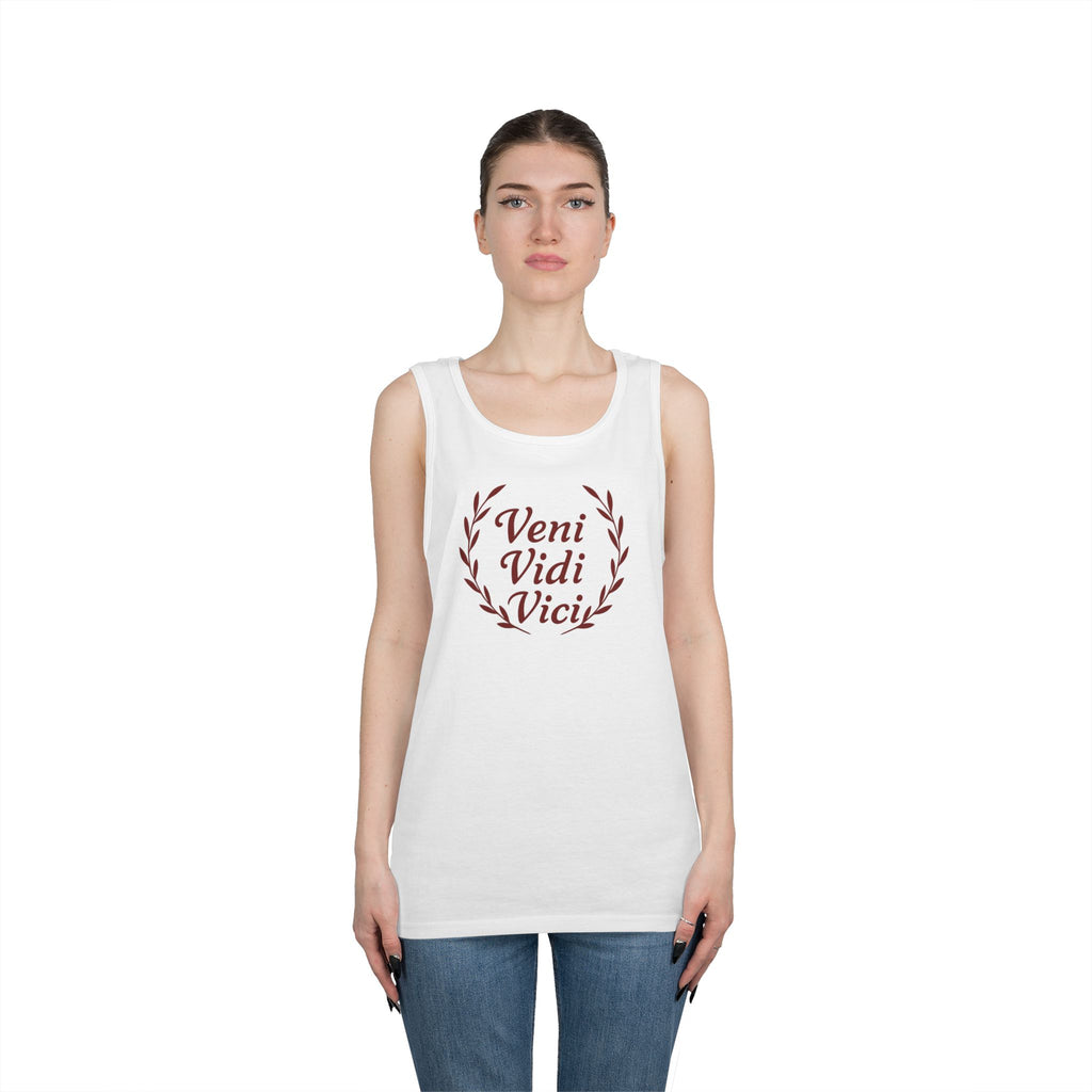 Veni Vidi Vici Red Design Unisex Heavy Cotton Tank Top