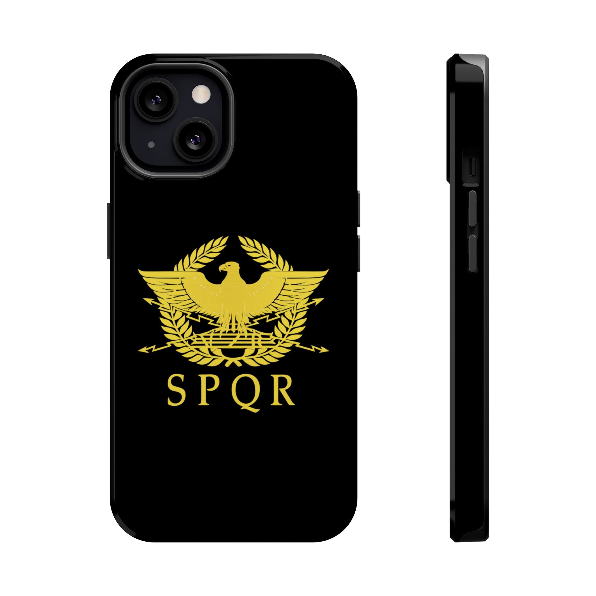 SPQR Gold Roman Eagle Symbol Black iPhone Magnetic Impact-Resistant Cases