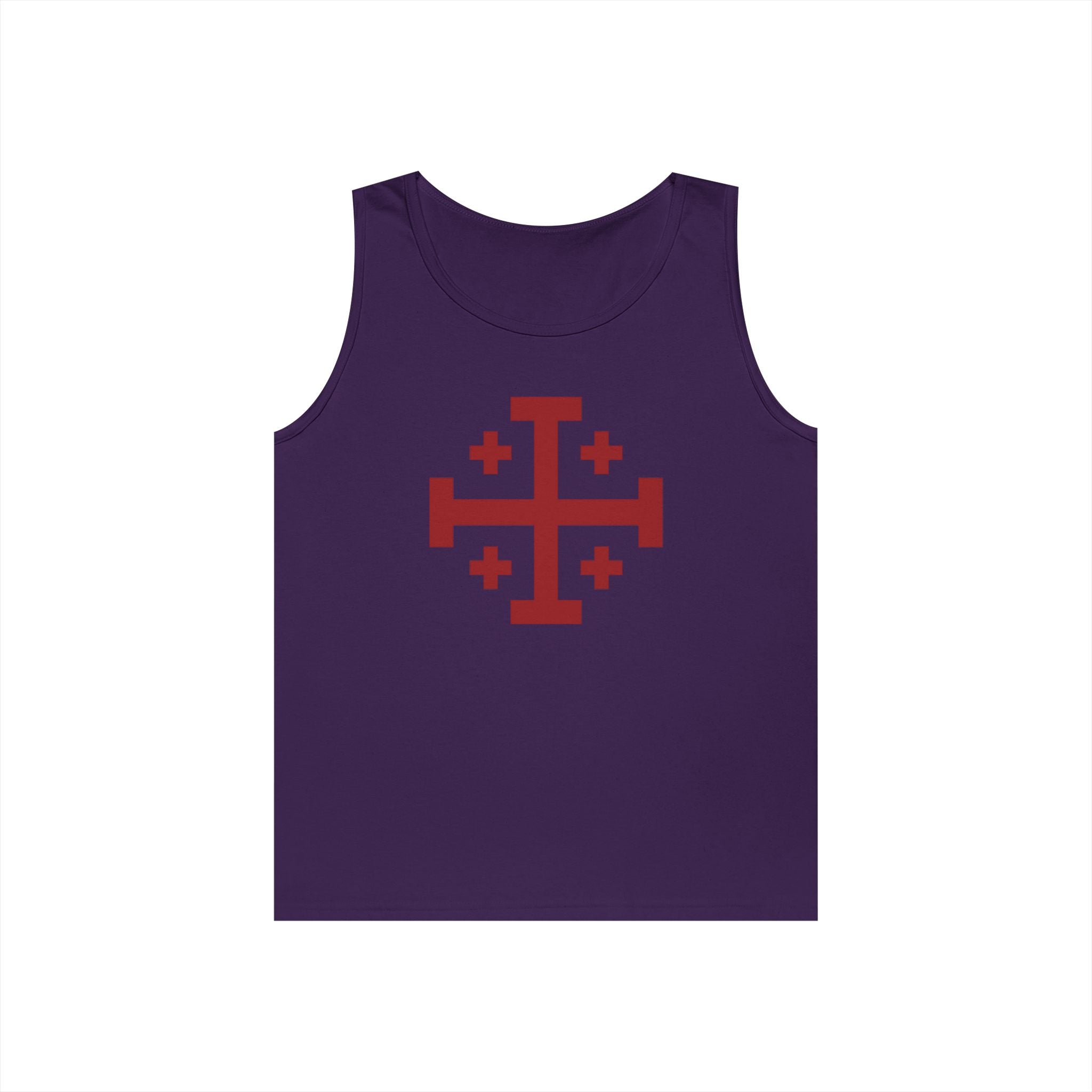 Cross of Jerusalem Red Design Heavy Cotton Tank Top
