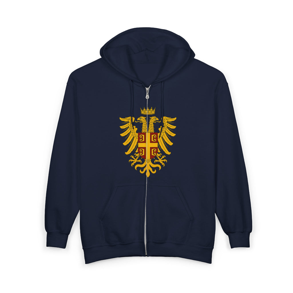 Byzantine Eagle Royal Crest Full Zip Up Hoodie