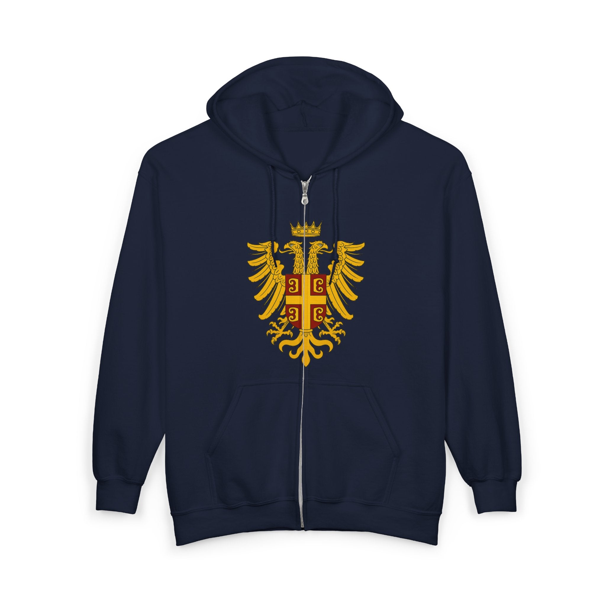 Byzantine Eagle Royal Crest Full Zip Up Hoodie
