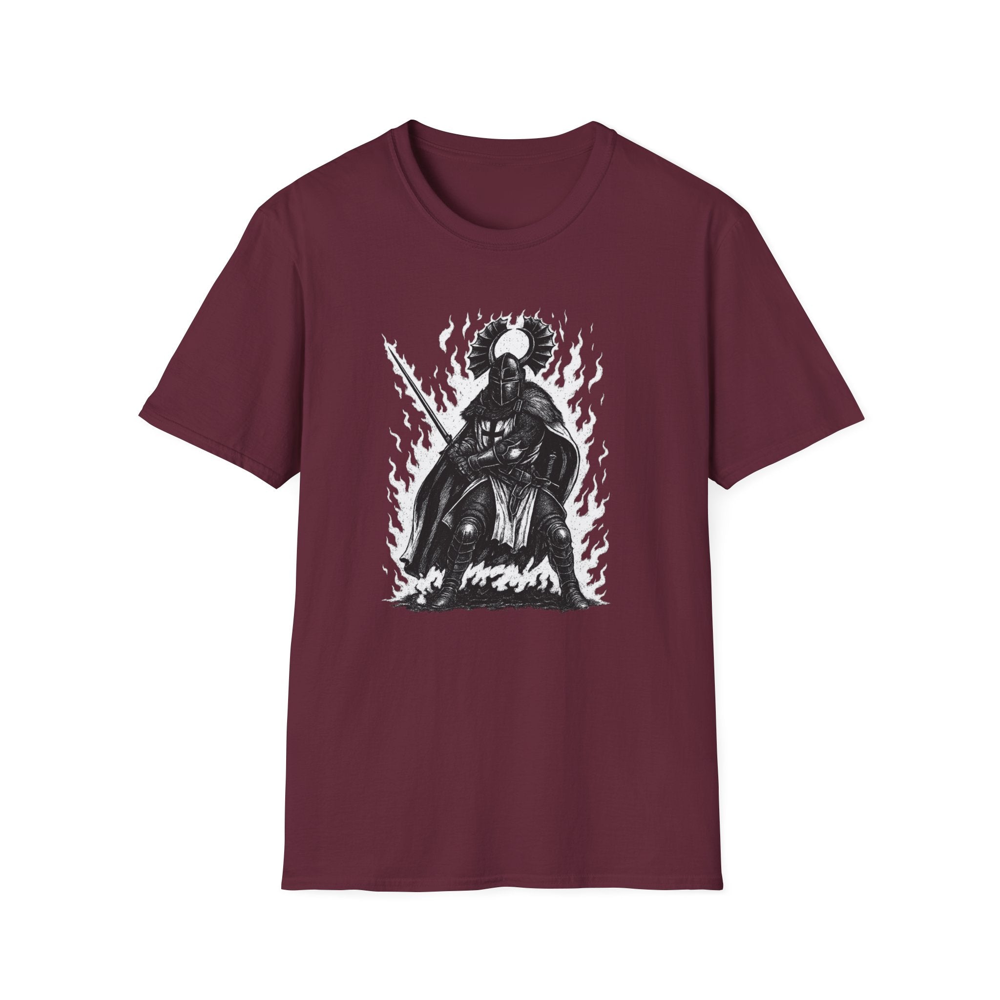 Teutonic Knight With Aura Soft Style Cotton Shirt T-Shirt