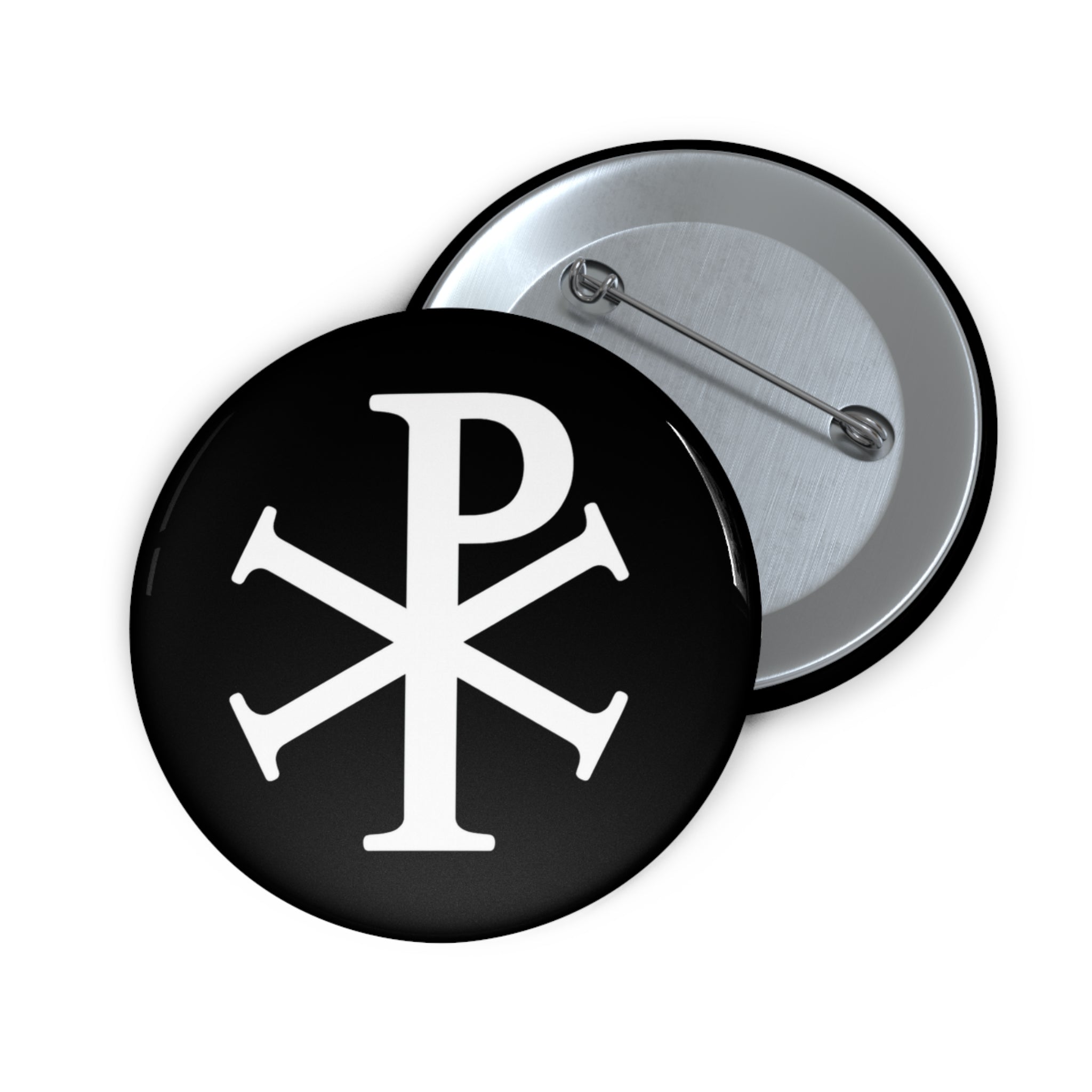White Pi Chi Rho Custom Religious Pin Buttons