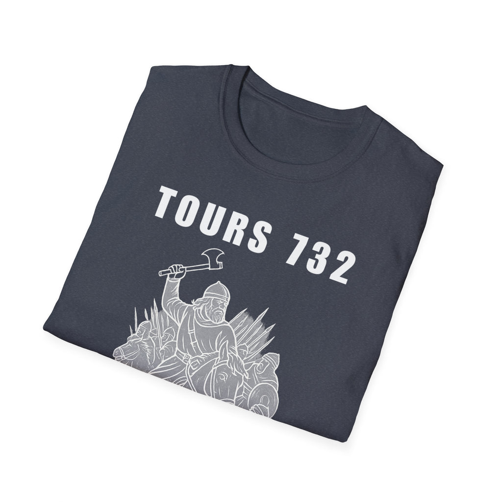 Tours 732 Charles "The Hammer" Martel "TOURS 732" Text Graphic Unisex Softstyle T-Shirt