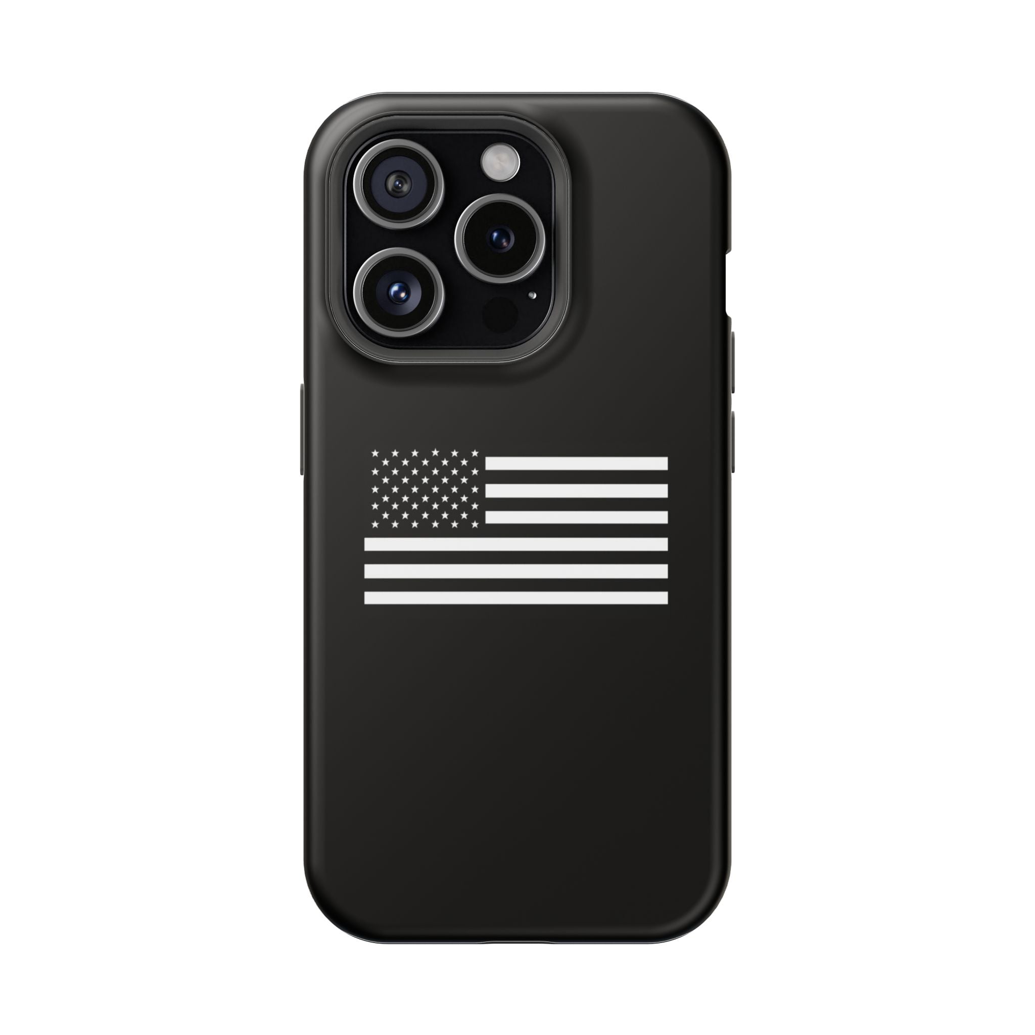 Black and White American Flag Magnetic Impact-Resistant Cases